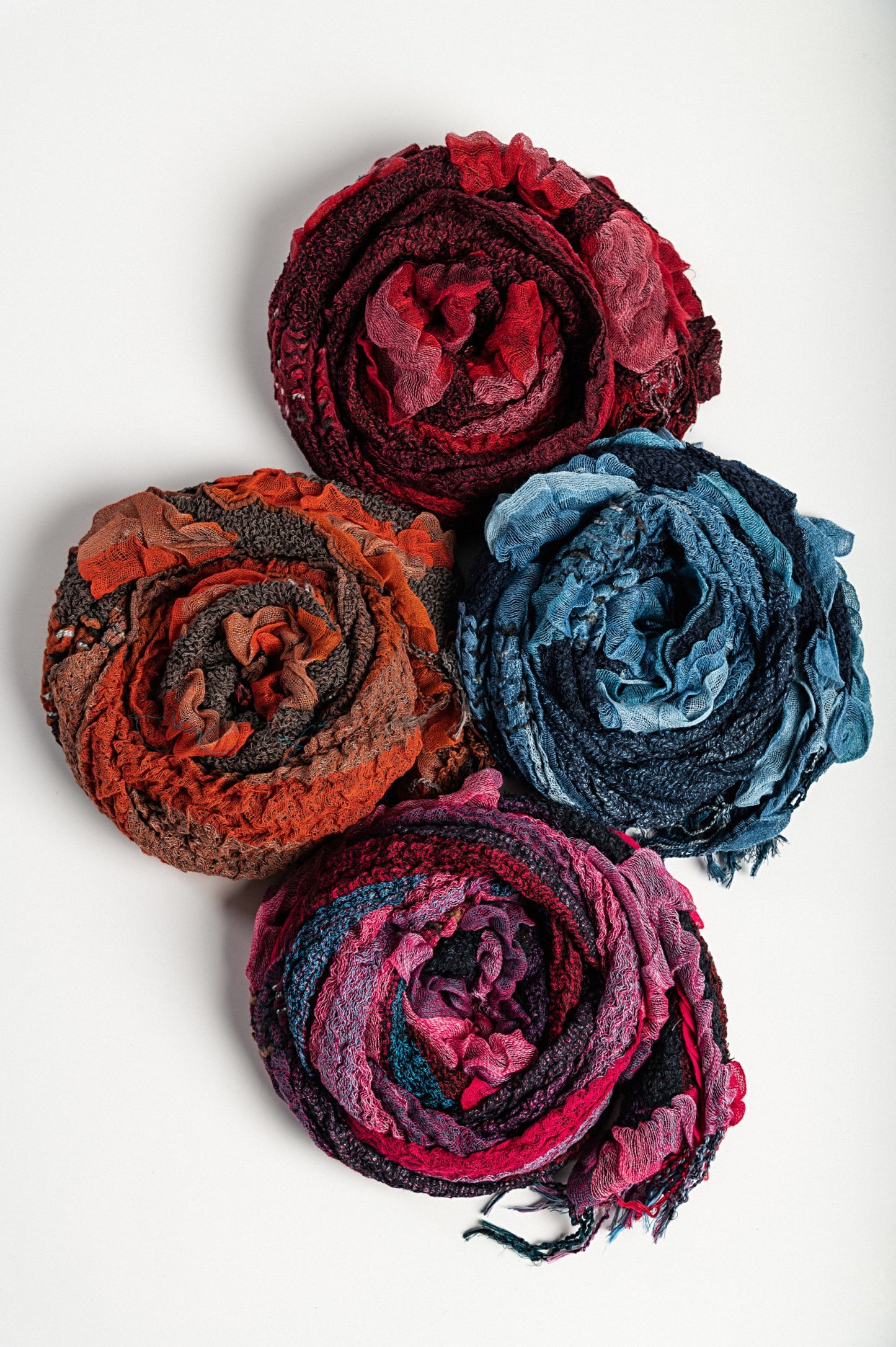 Set di 4 sciarpe, multicolore