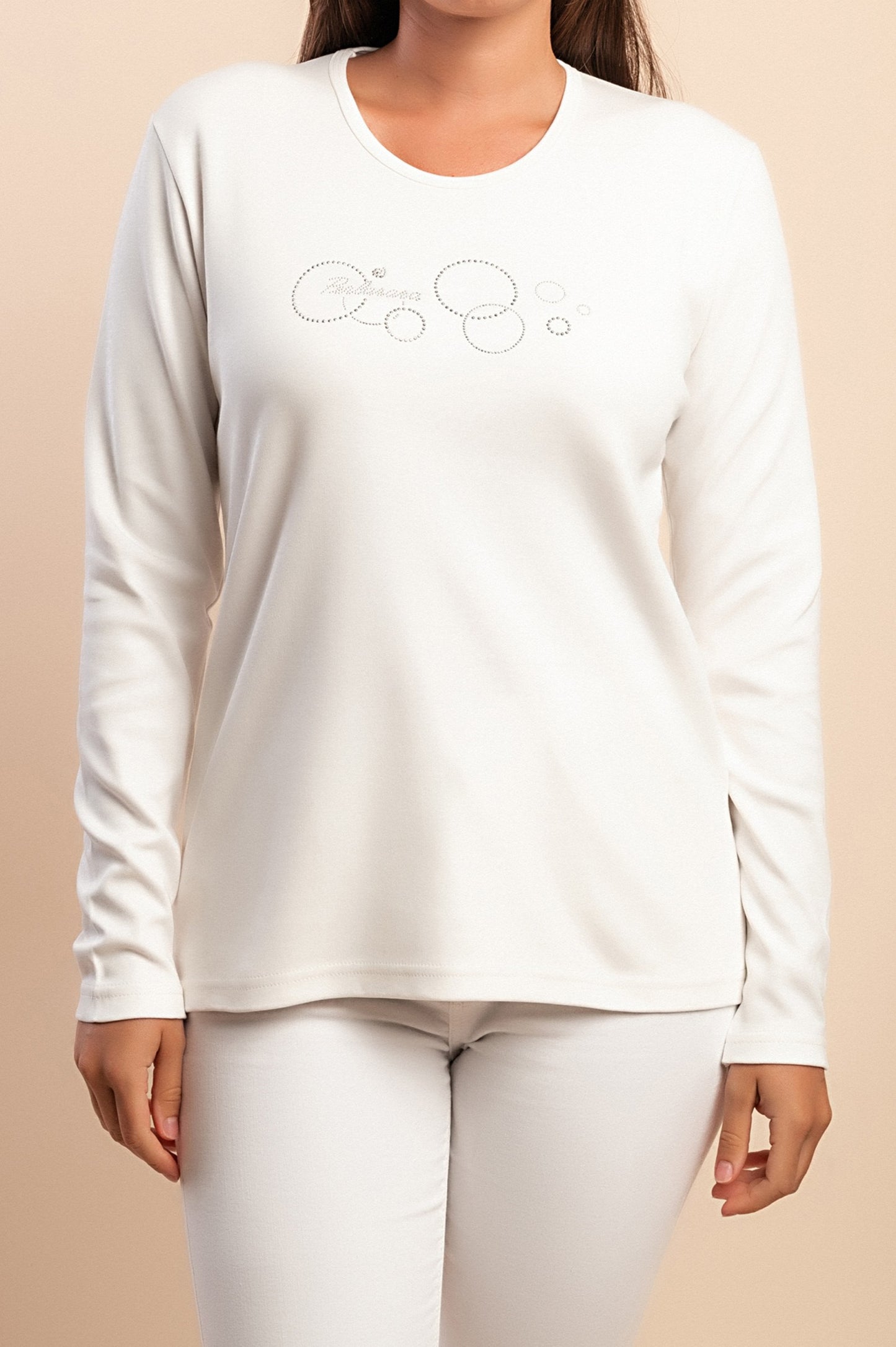 Top a maniche lunghe in cotone, giallo