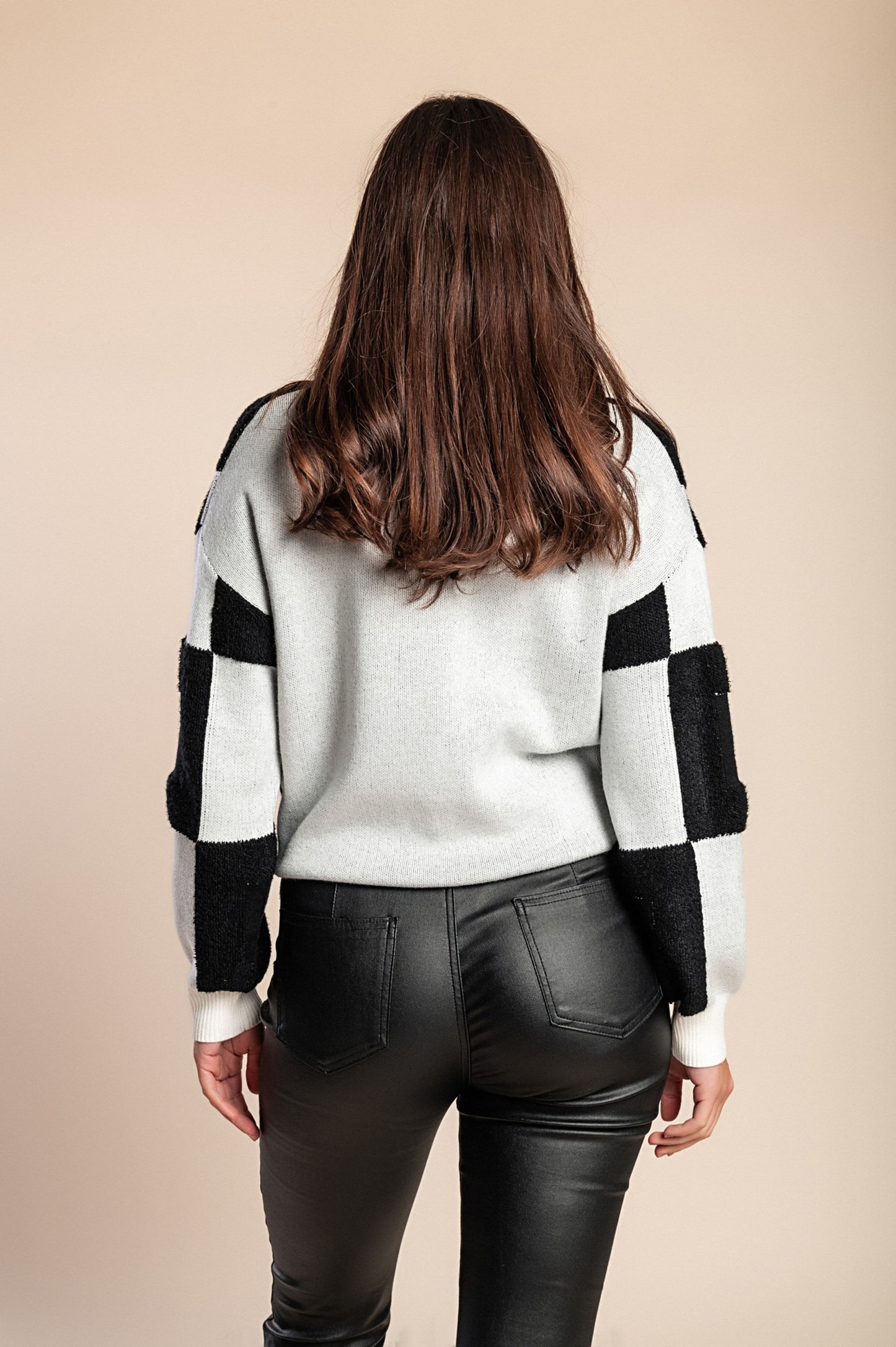 Maglione a quadri, grigio
