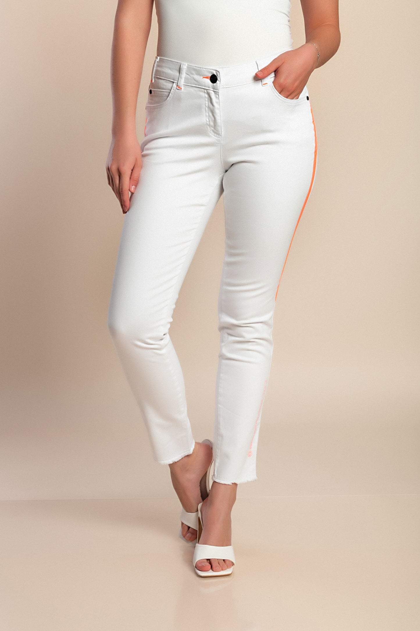 Jeans skinny taglie forti, bianchi