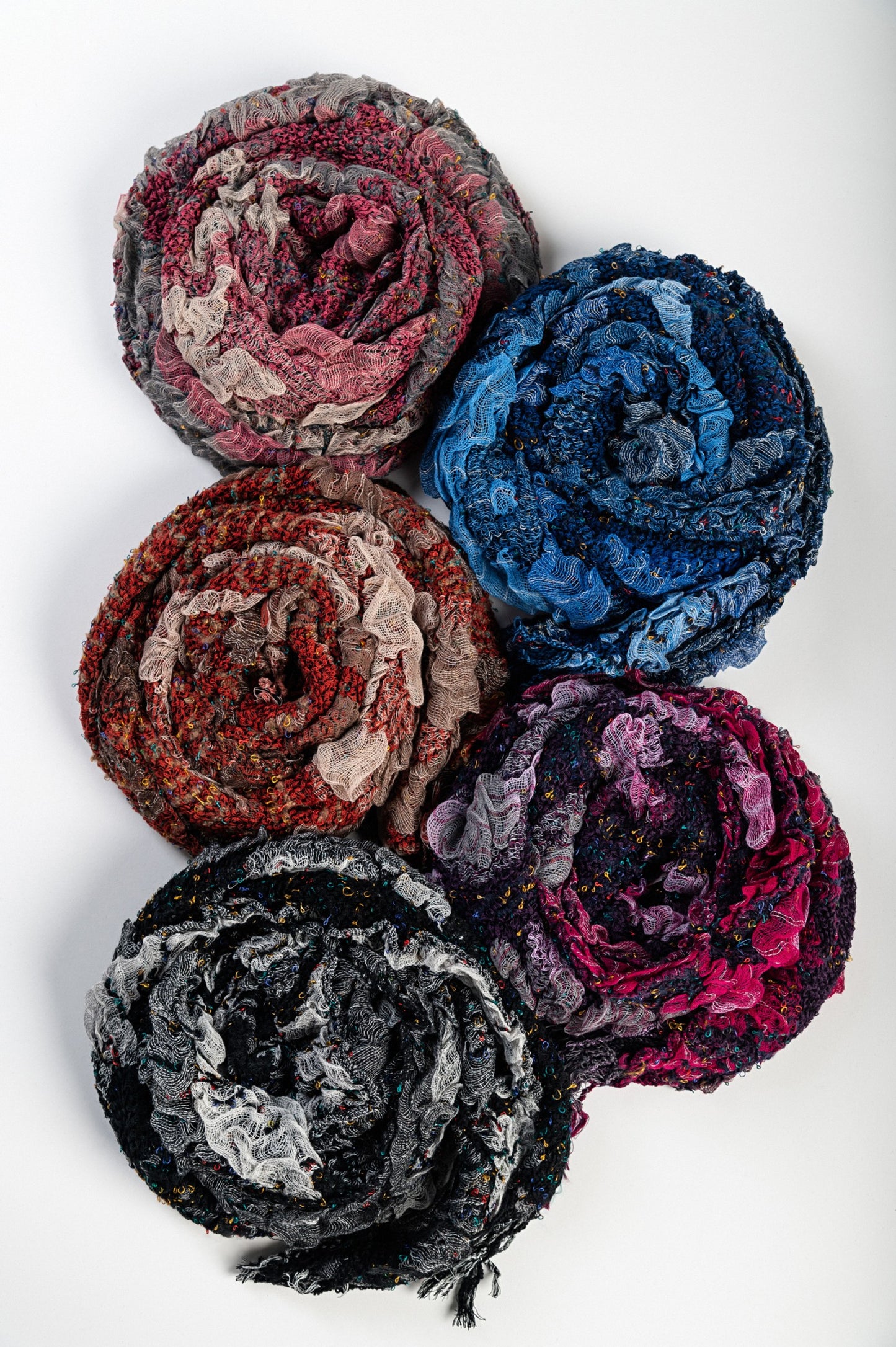 Set di 5 sciarpe, multicolore