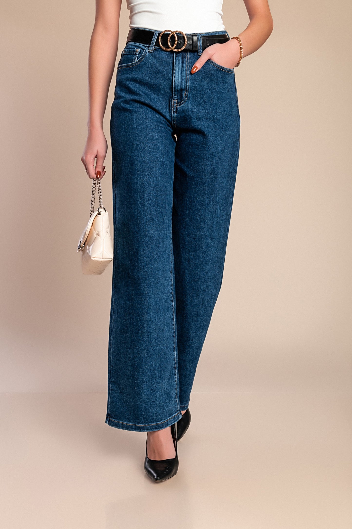 Jeans dritti, blu scuro