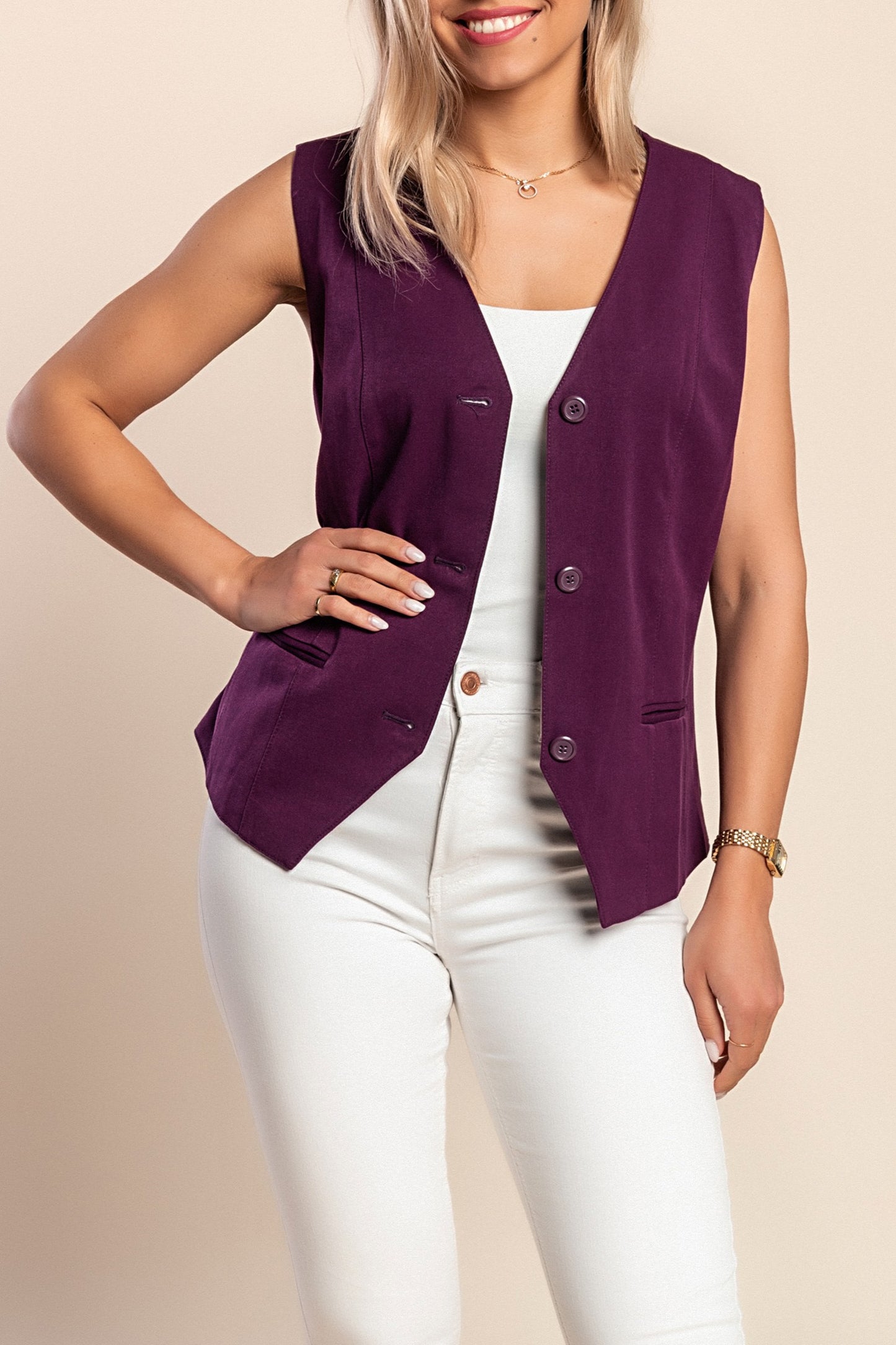 Gilet taglie forti, viola