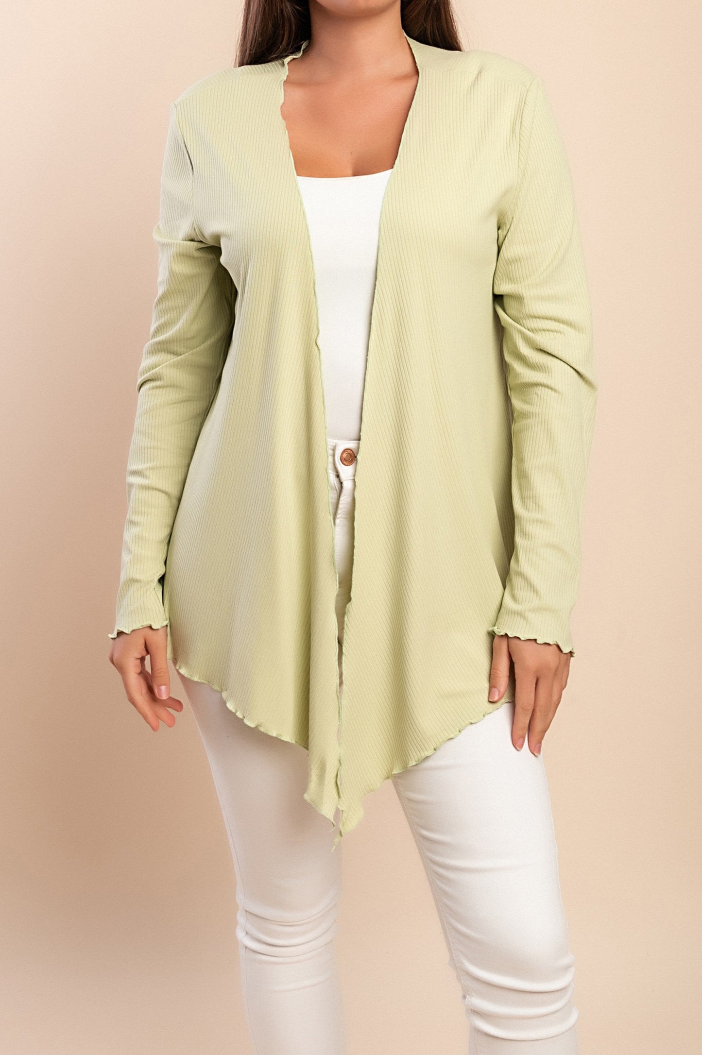 Cardigan taglie forti, menta