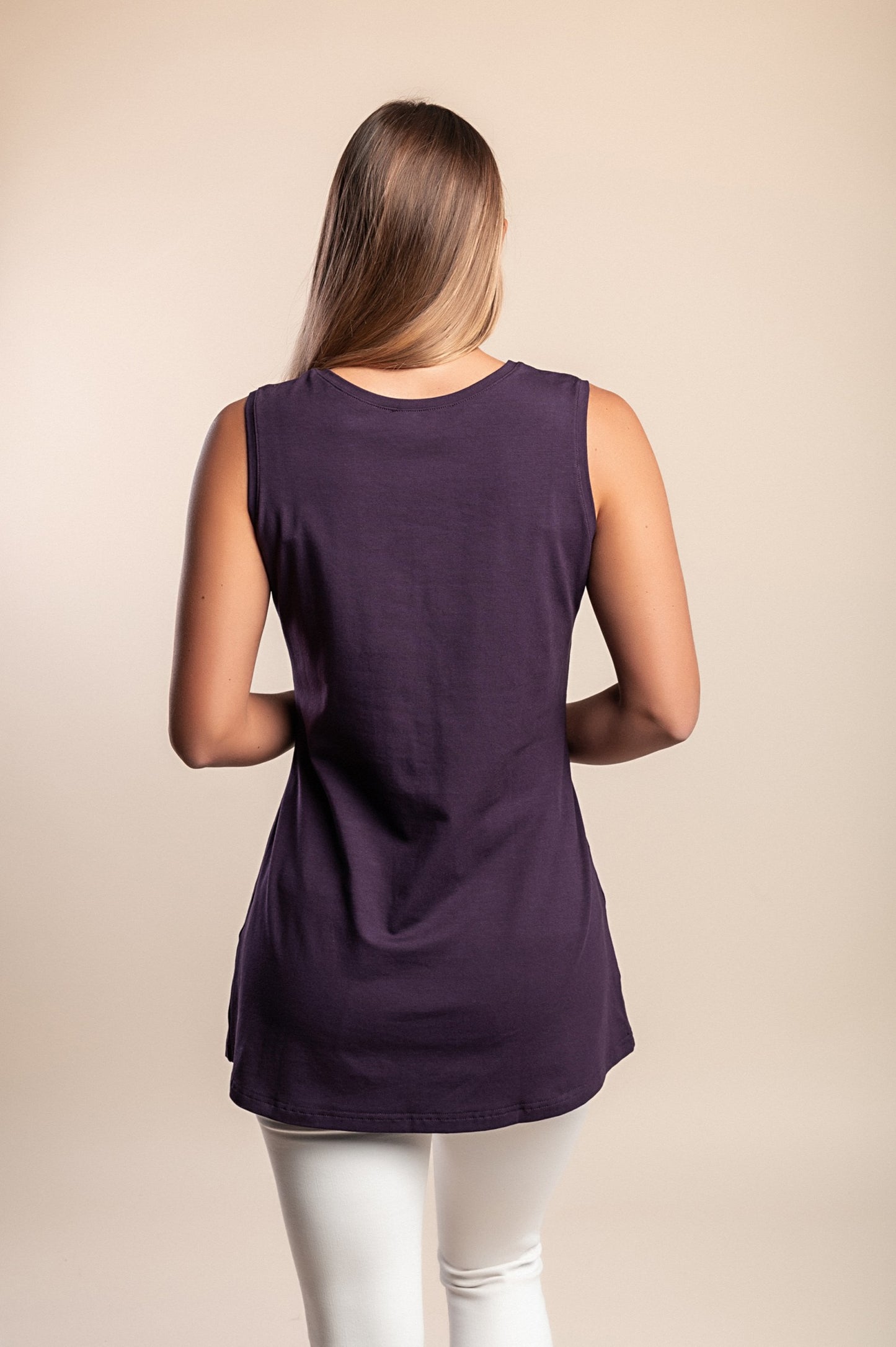 Top senza maniche, viola