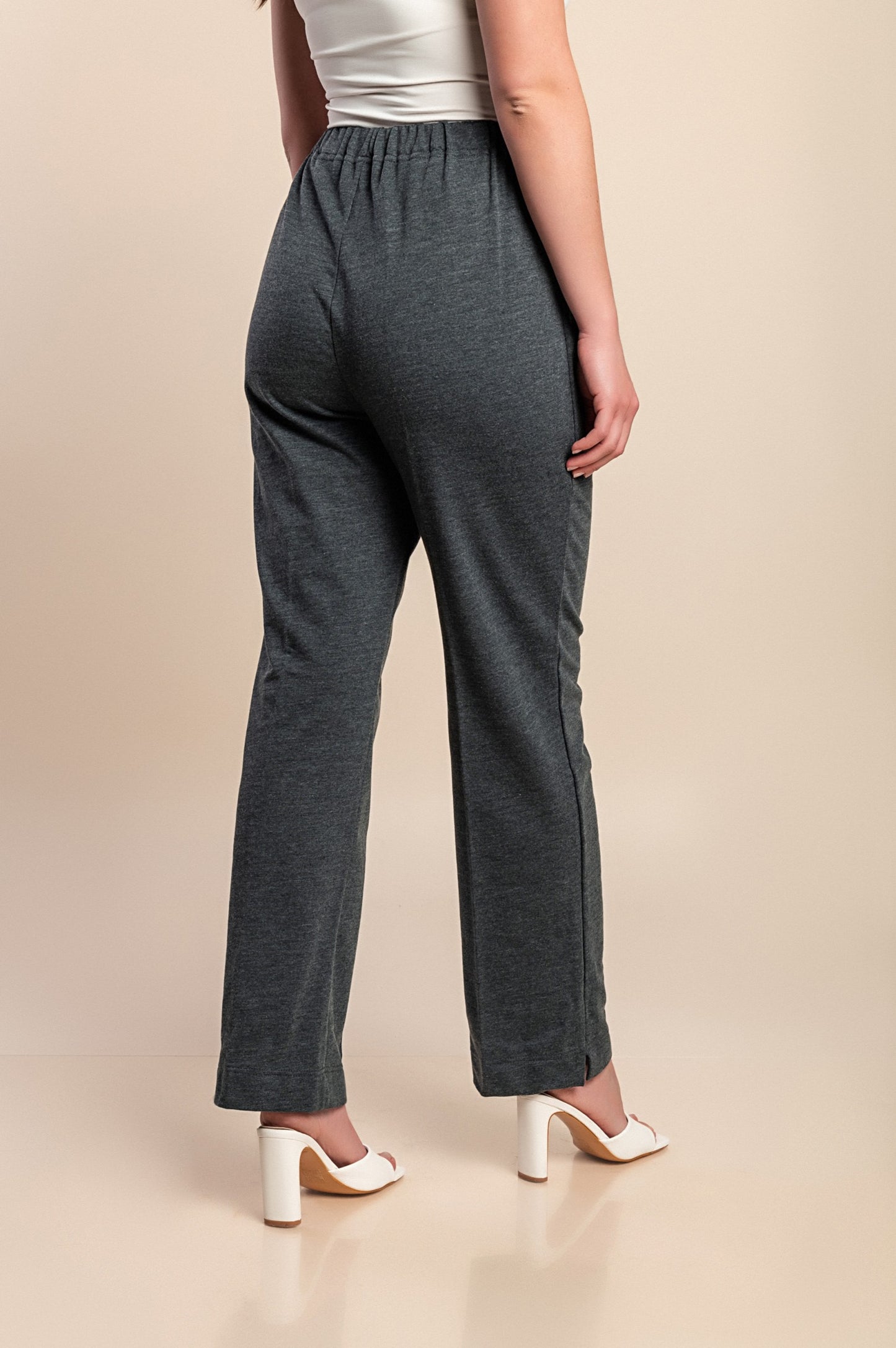 Pantaloni di cotone taglie forti, grigi