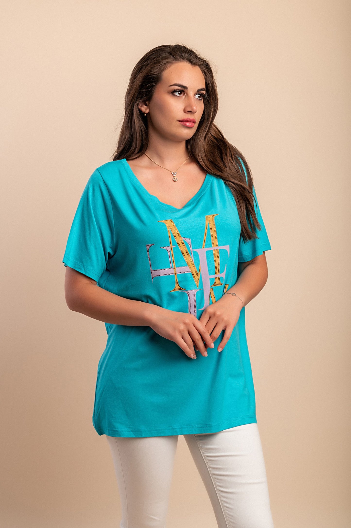 T-shirt stampata, blu