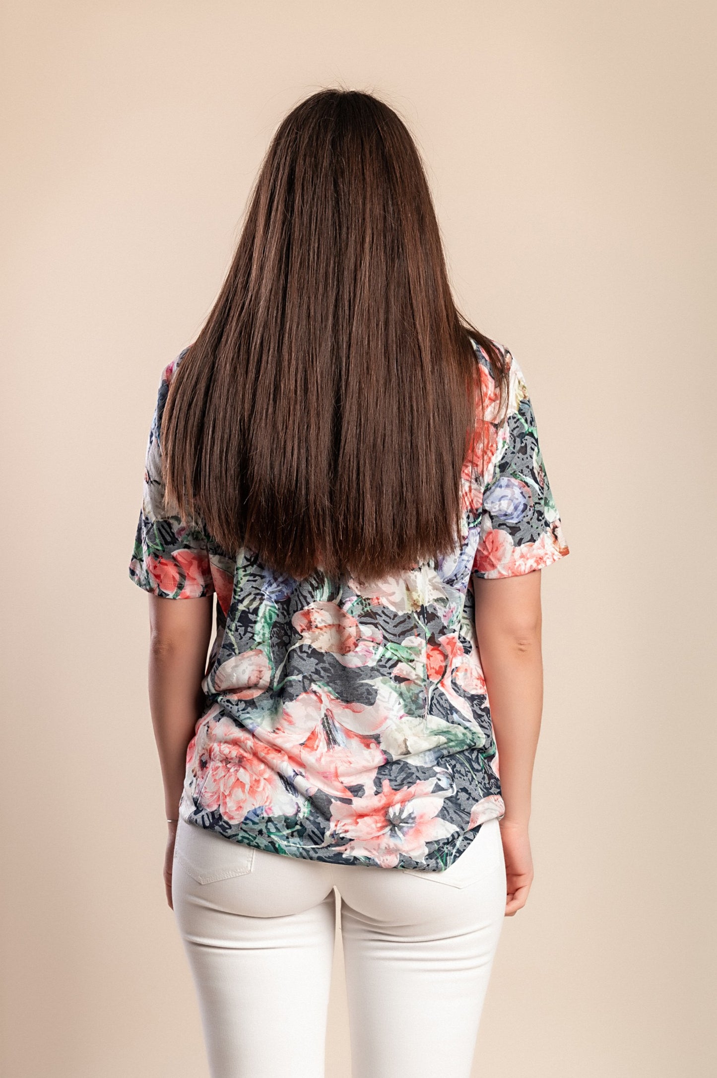 Camicetta con stampa floreale, multicolore