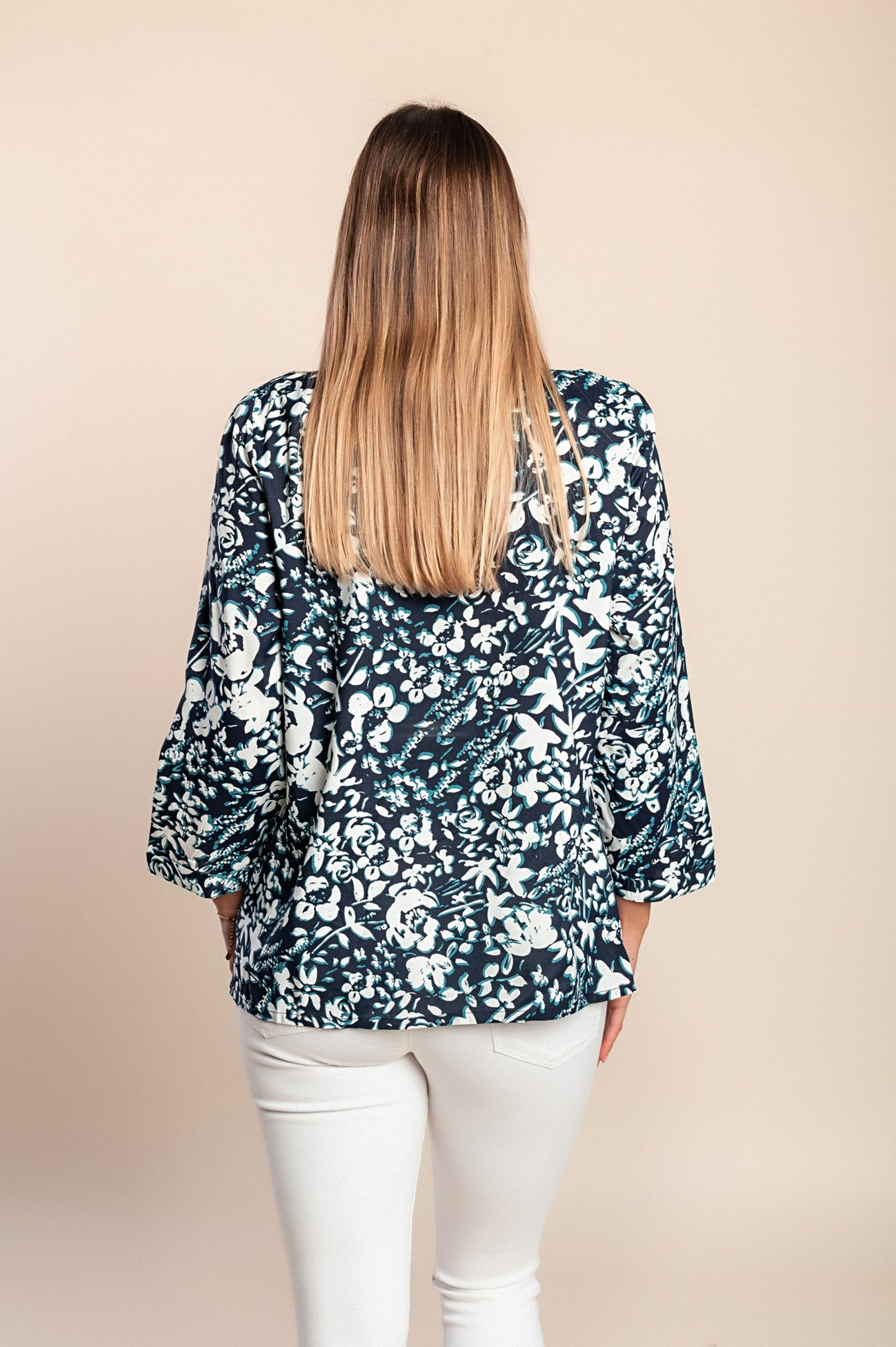 Camicetta stampata, blu scuro