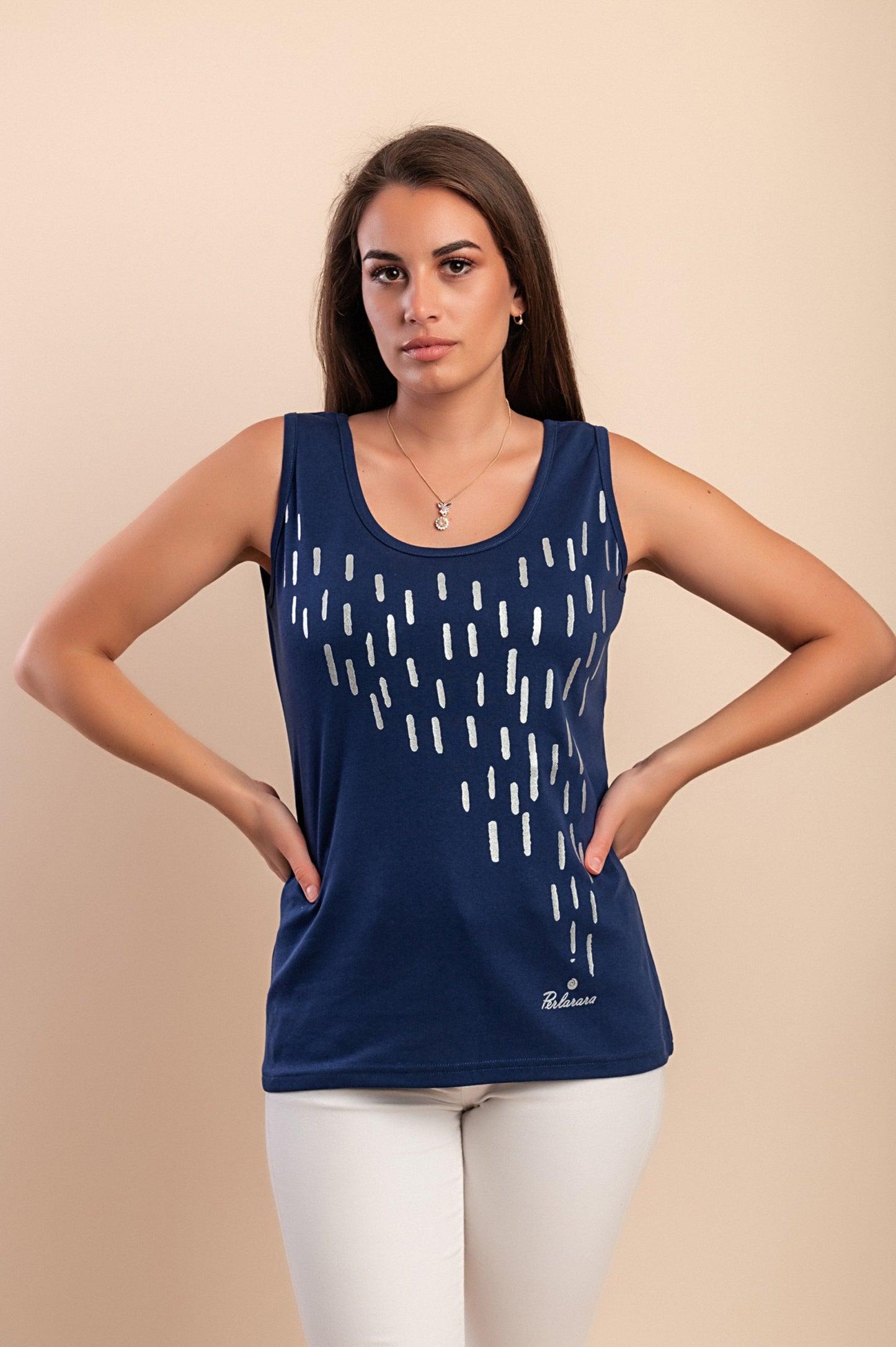 Top senza maniche in cotone, verde