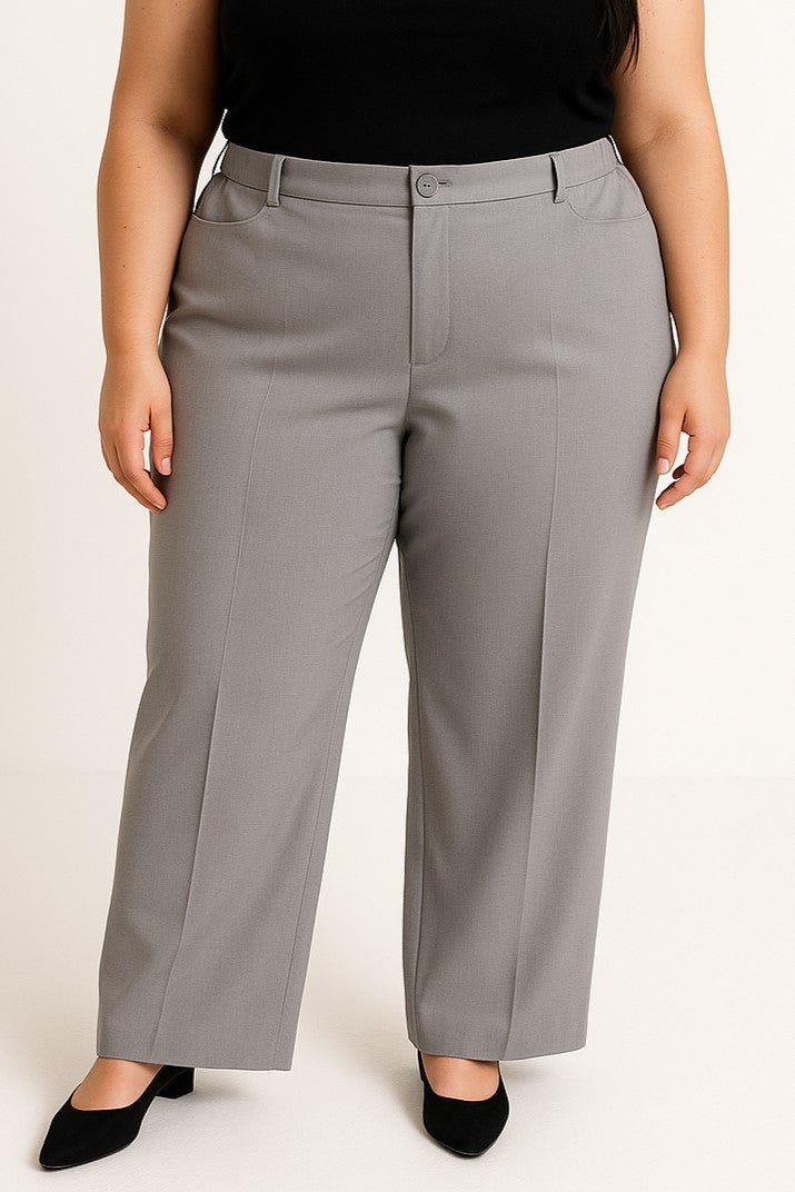 Pantaloni eleganti taglie forti, grigi