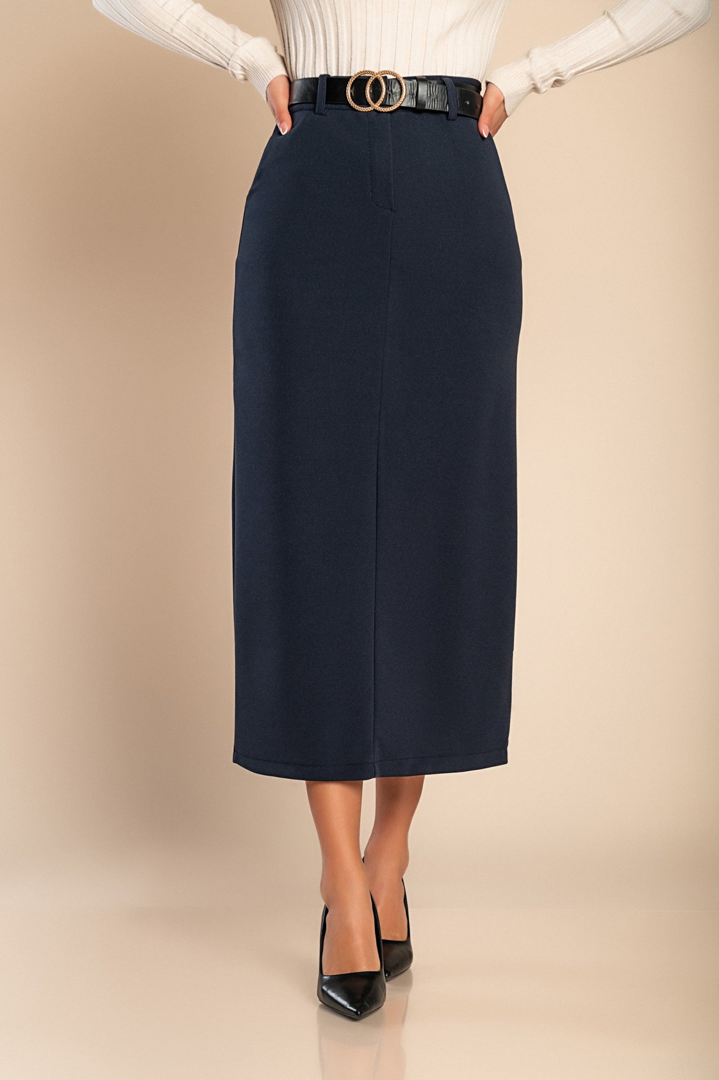 Gonna midi elegante, nera