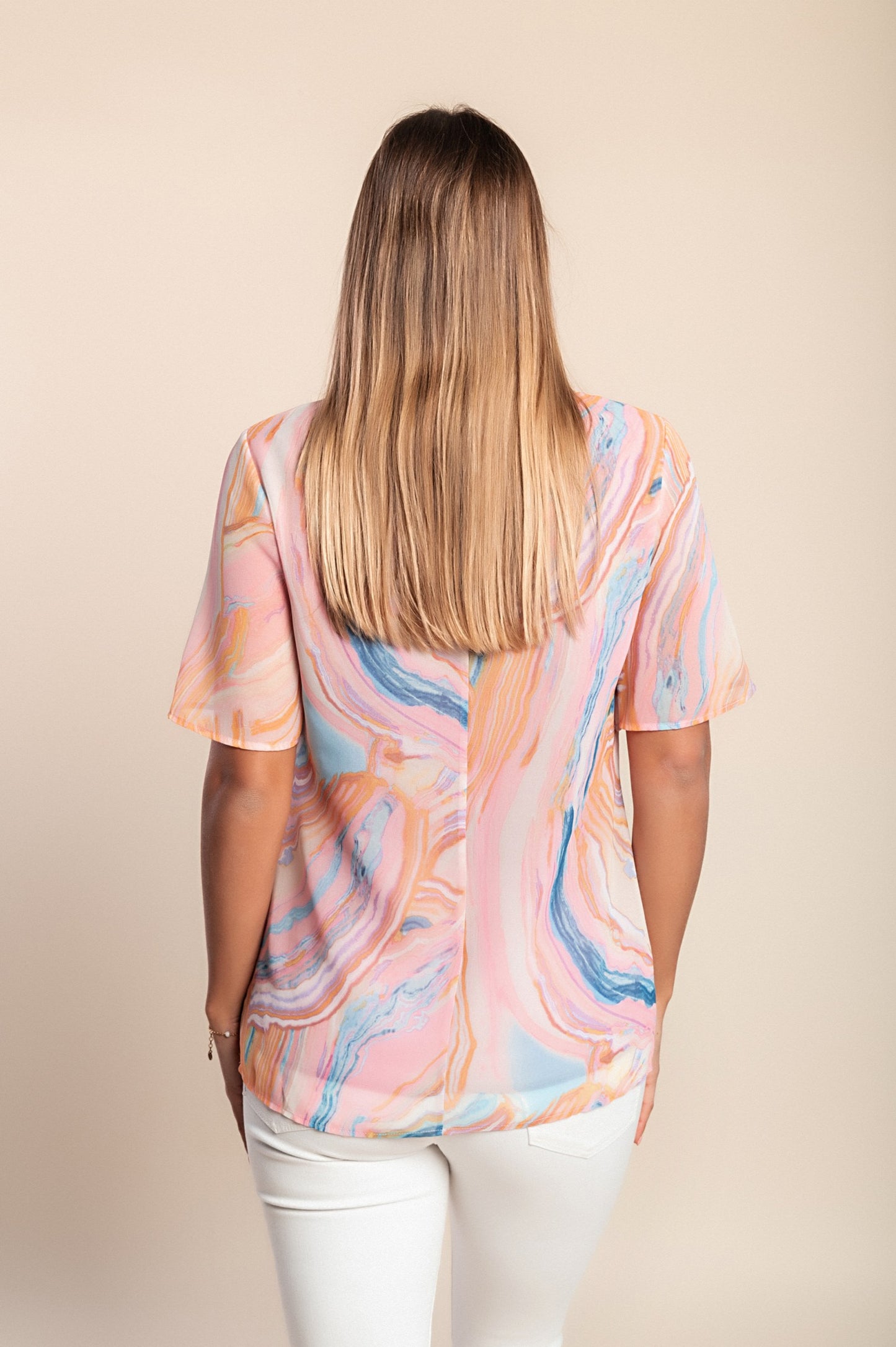 Camicetta a maniche corte, rosa chiaro