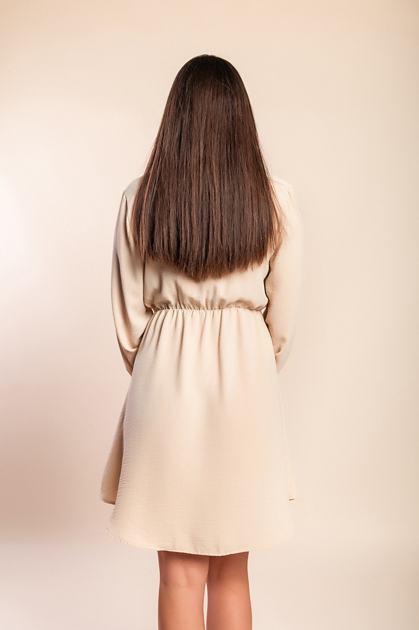 Mini abito con bottoni, beige