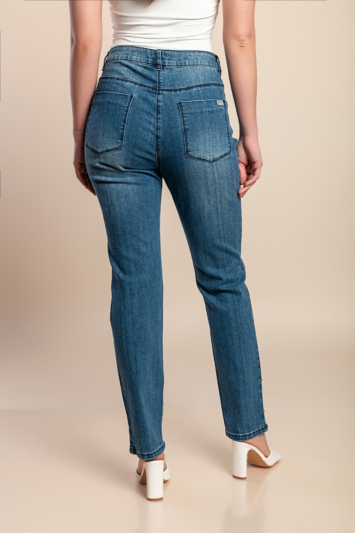 Jeans taglie forti, blu scuro