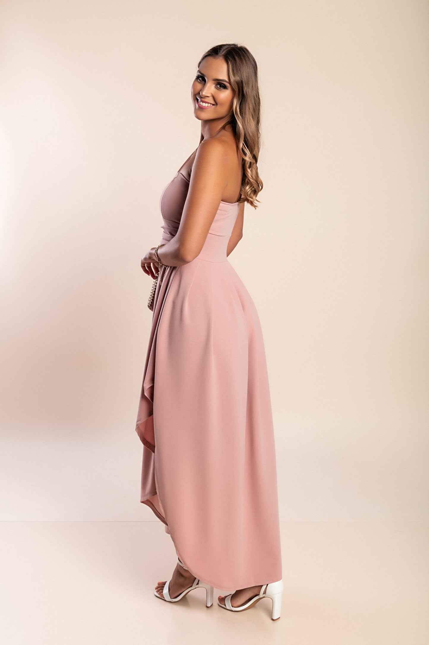 Abito maxi elegante, rosa chiaro