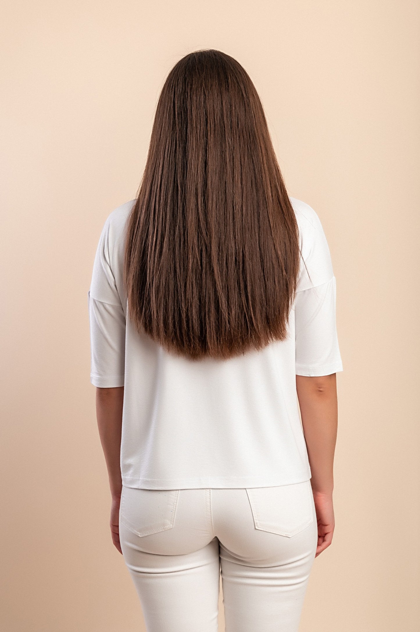 T-shirt in viscosa stampata, bianca