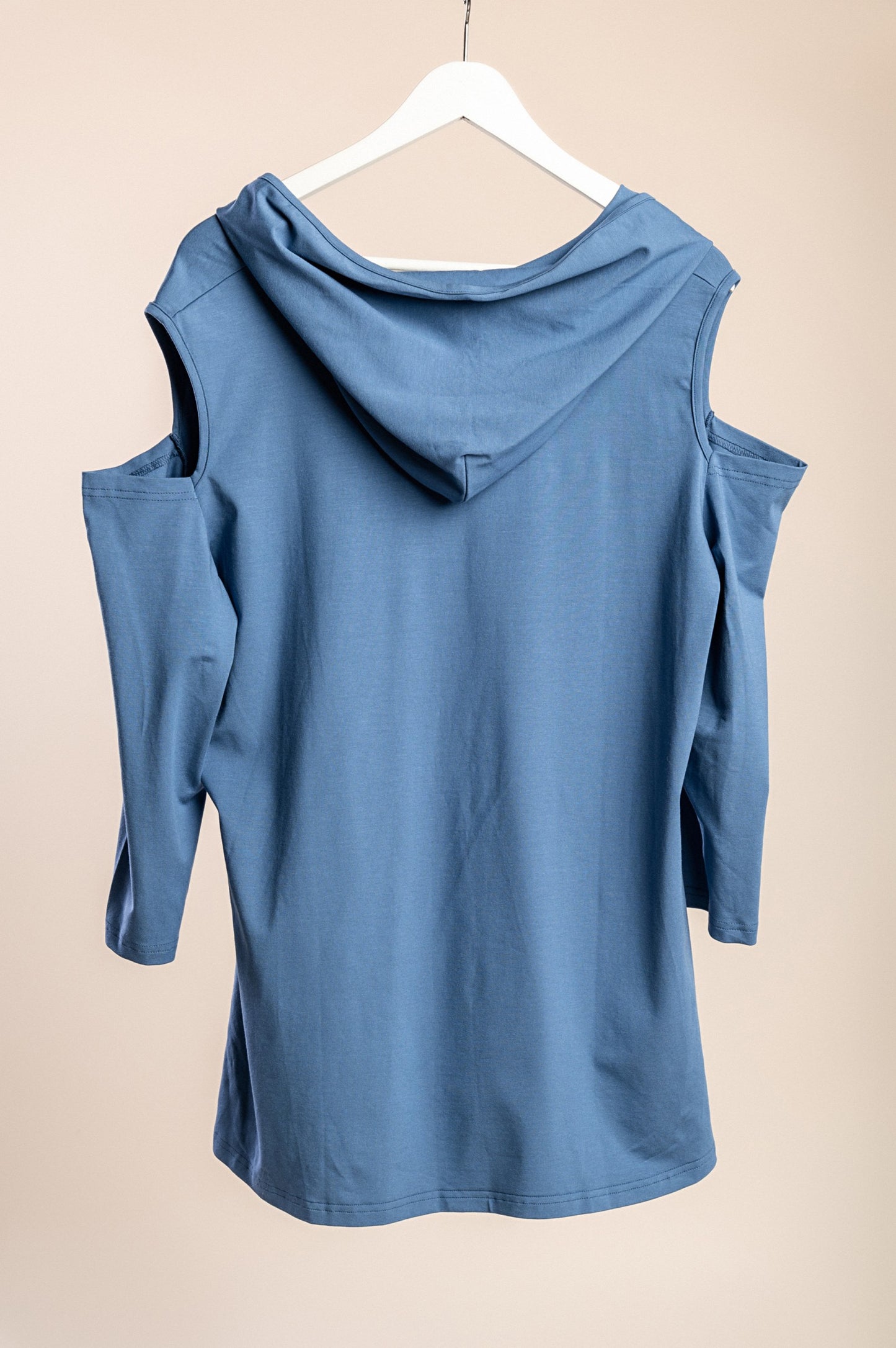 Top con cappuccio, blu