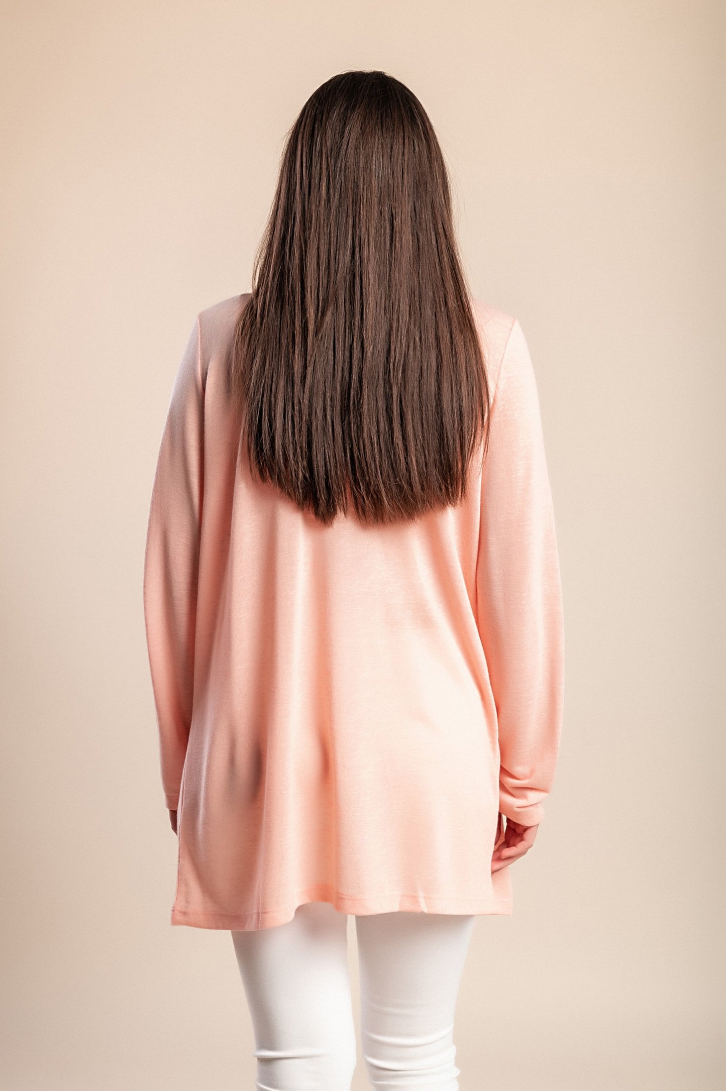 Cardigan taglie forti, rosa chiaro