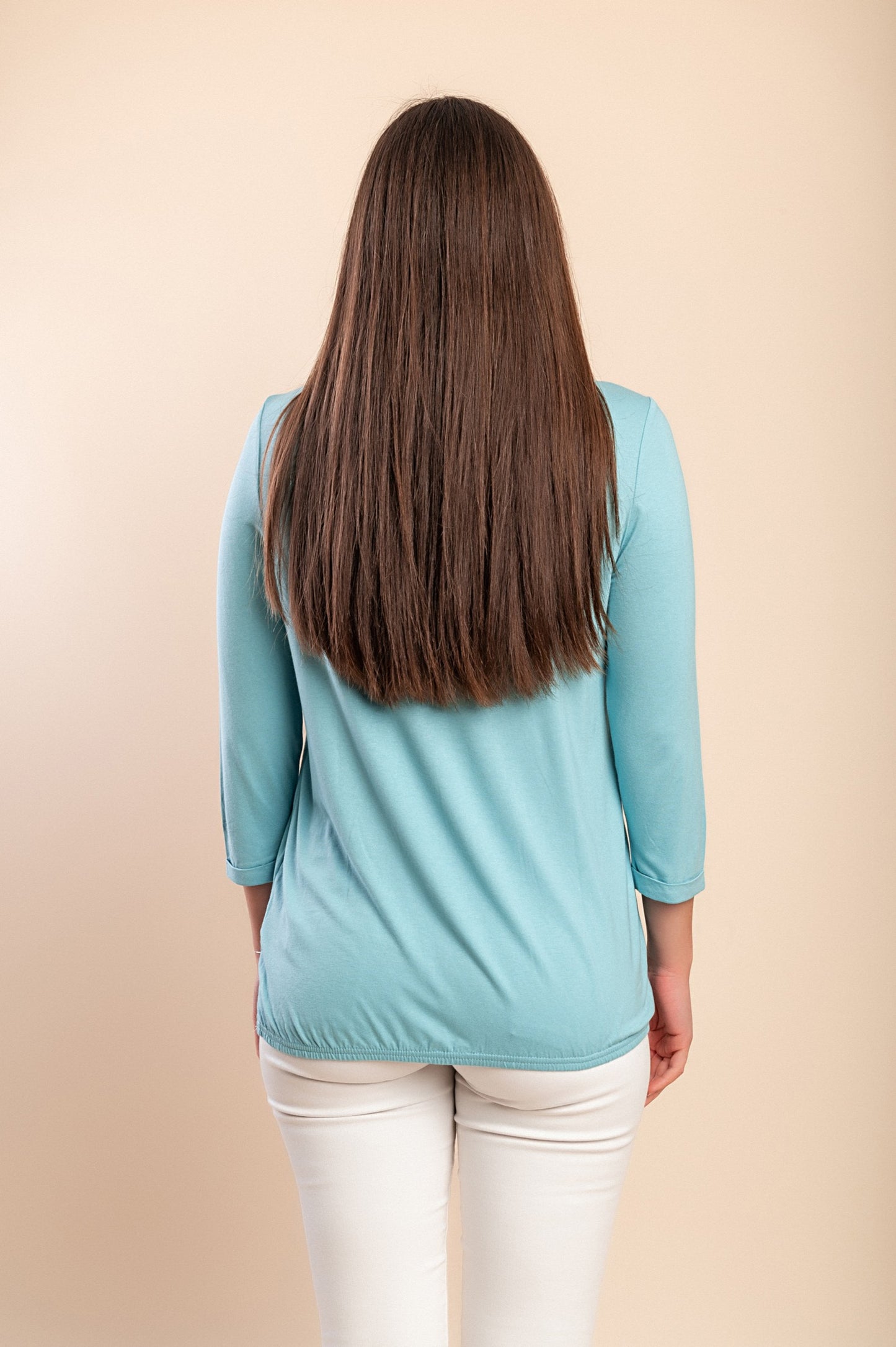 Top in viscosa taglie forti, blu