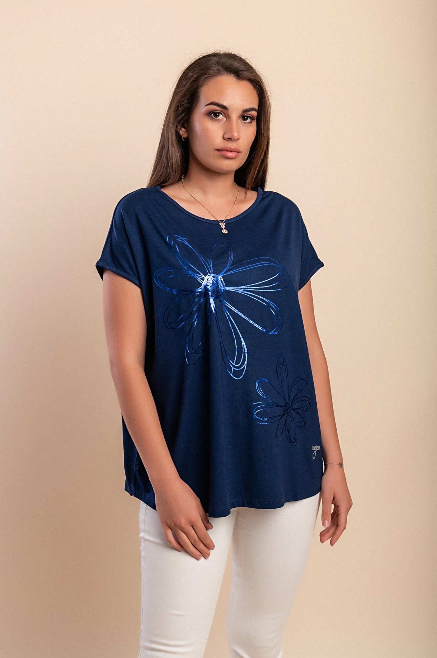 T-shirt stampata, blu