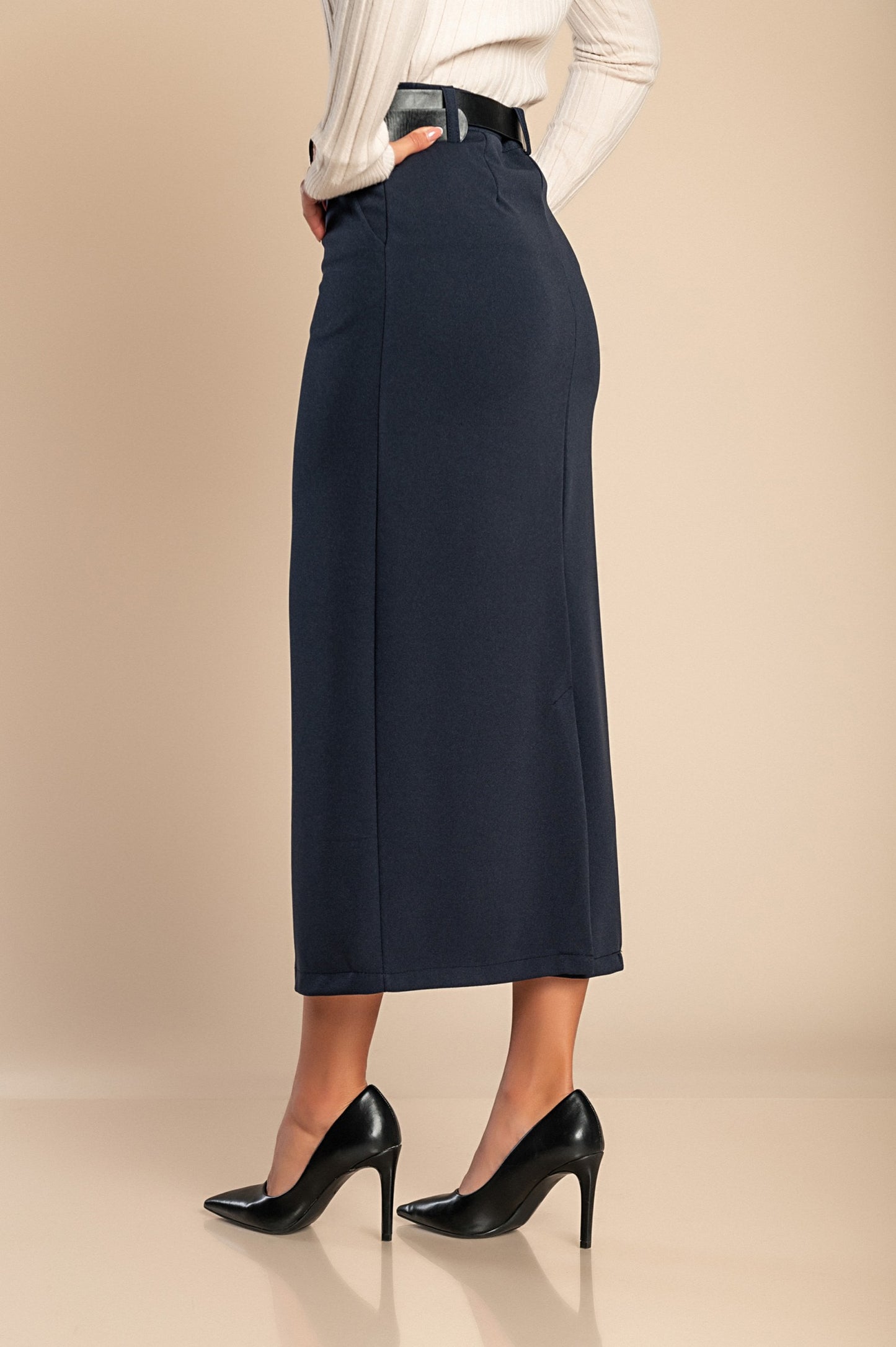 Gonna midi elegante, nera