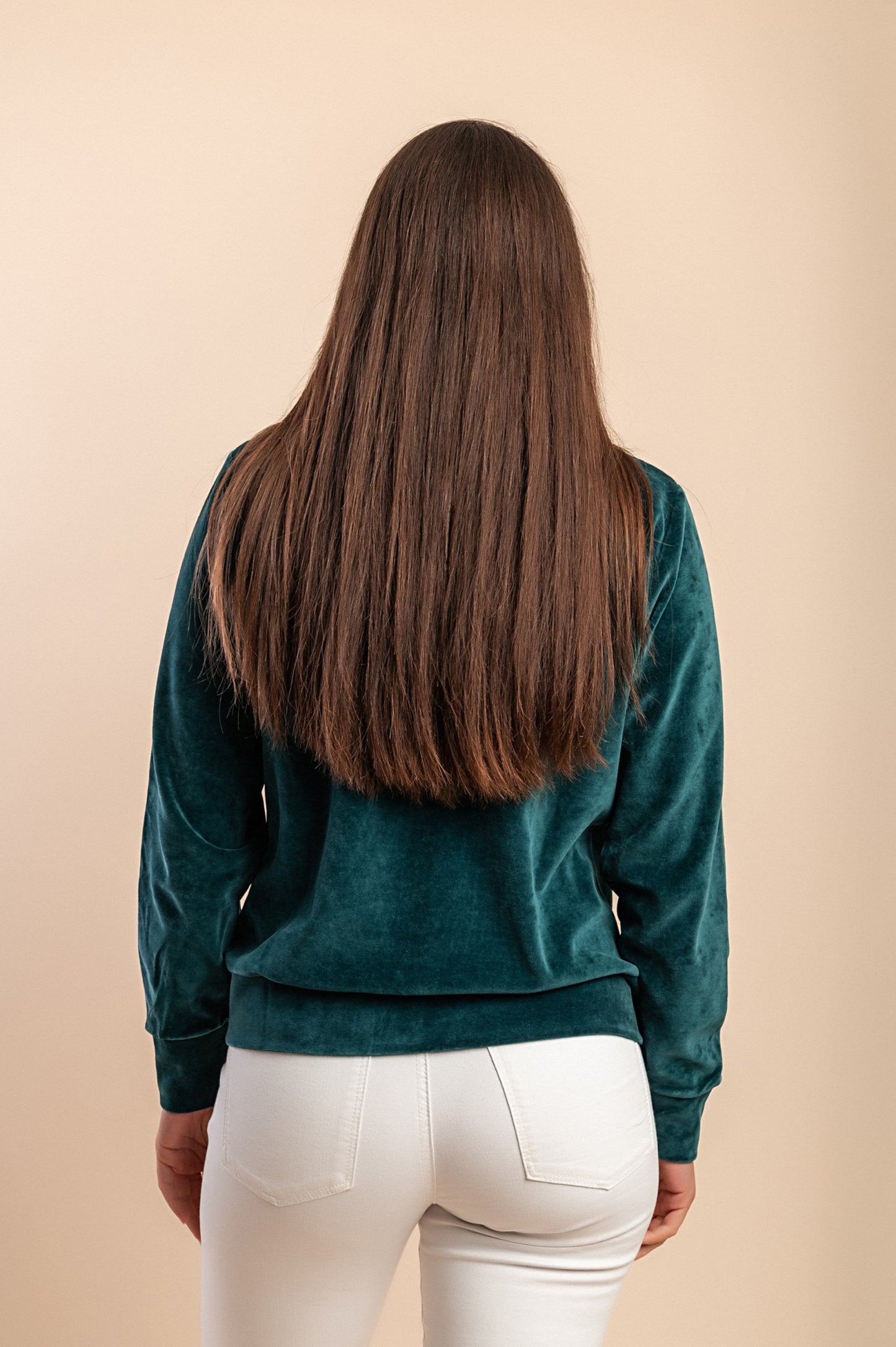 Felpa con zip in cotone e velluto sintetico, blu