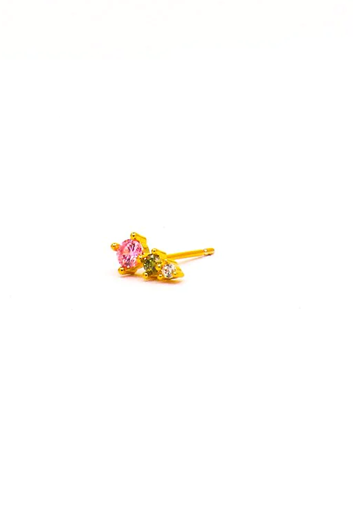 Elegante set di tre orecchini, ART874, colore oro