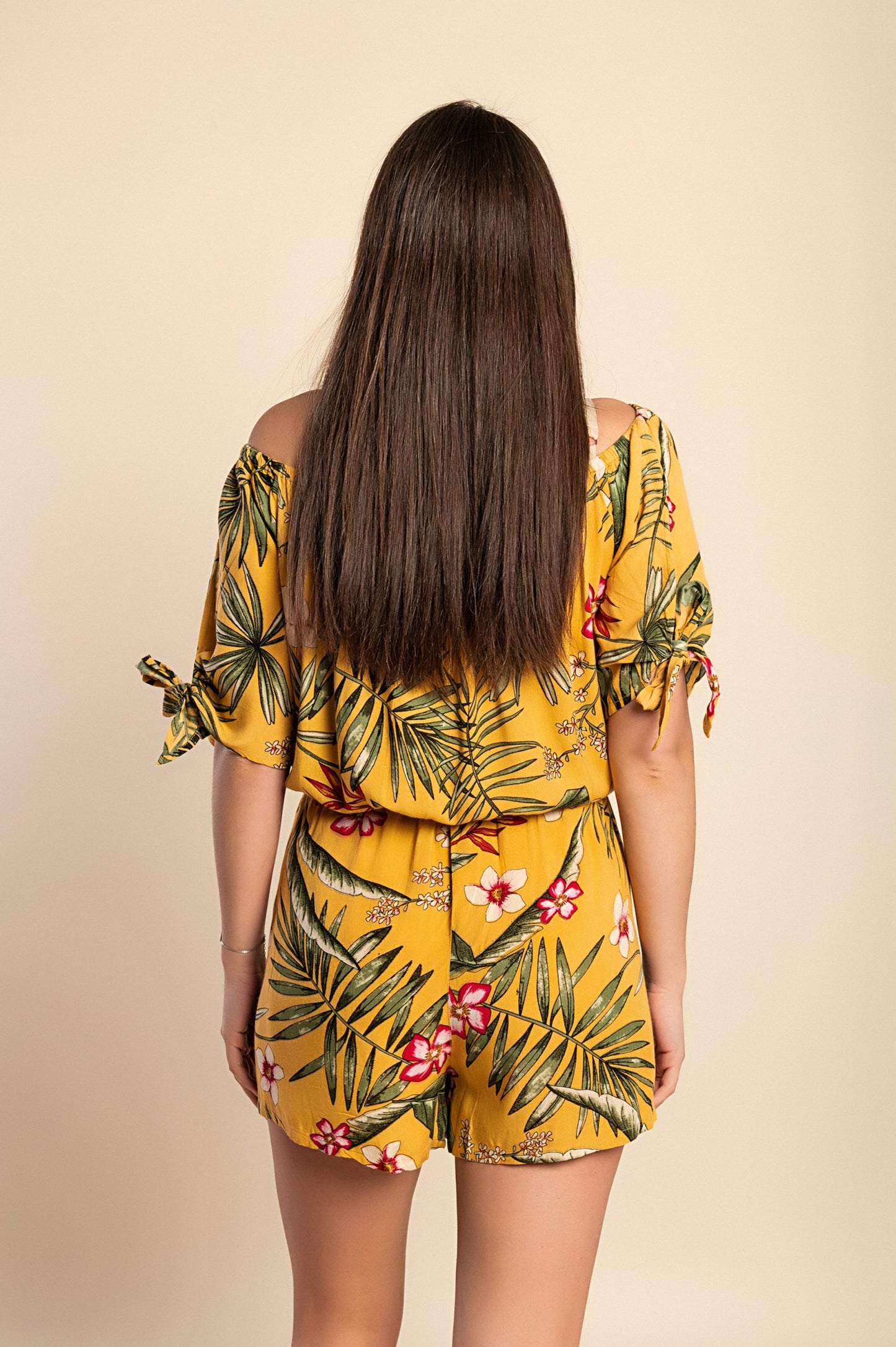 Tuta stampata taglie forti, gialla