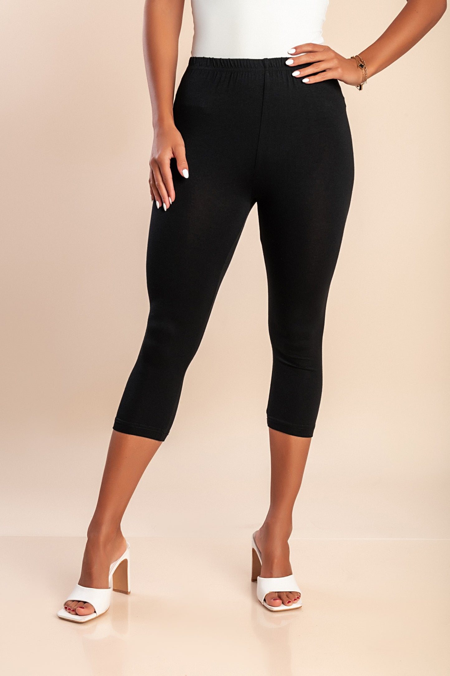 Leggings capri taglie forti, neri