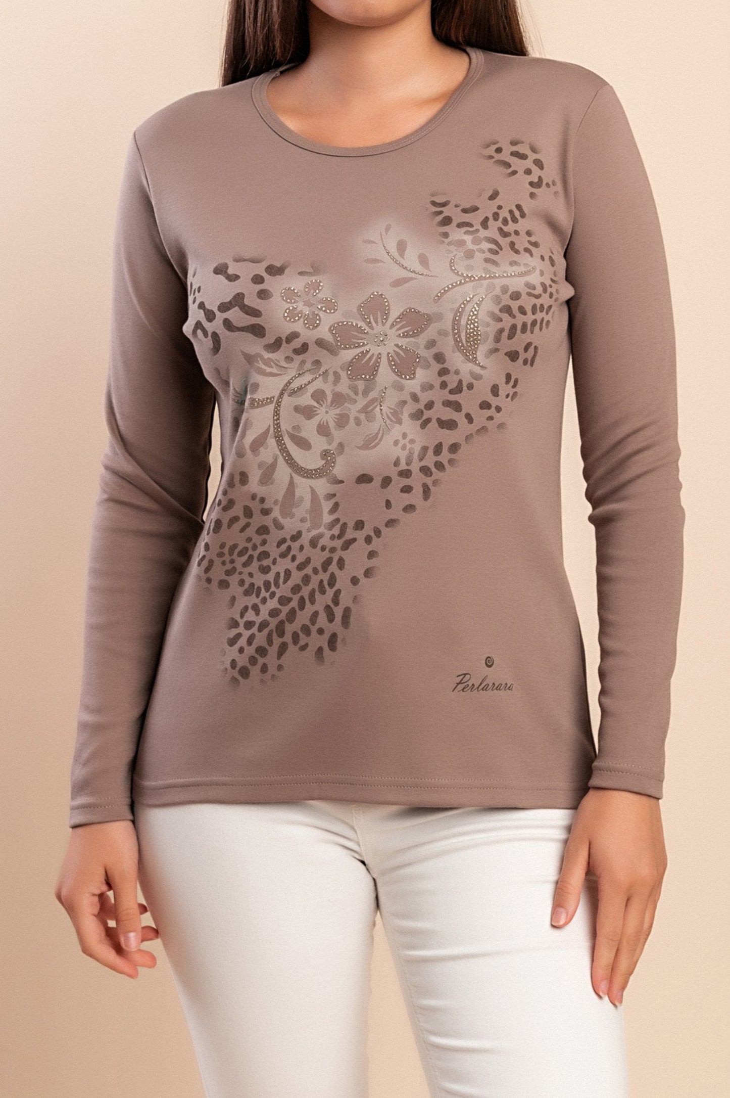 Maglietta a maniche lunghe, beige
