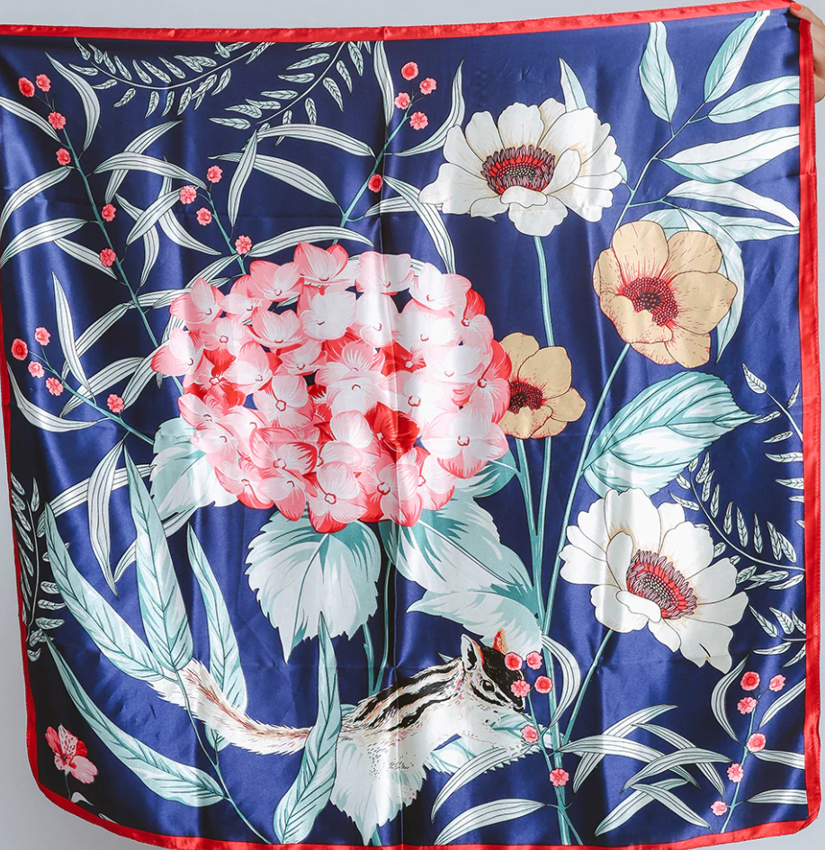 Sciarpa in simil raso, ART2195, blu