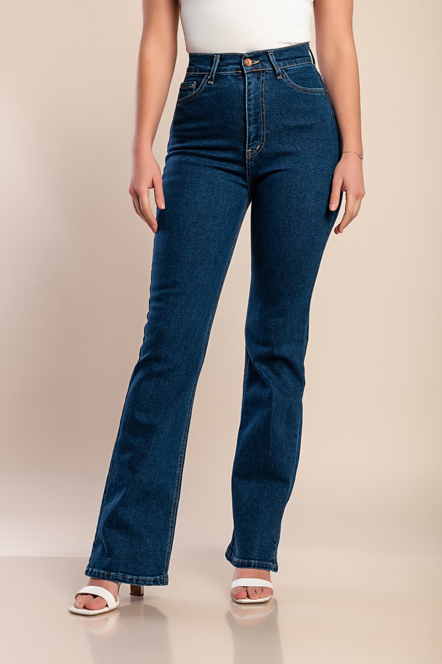 Jeans a zampa d'elefante, blu scuro