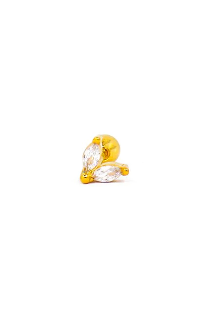 Eleganti mini orecchini, colore oro.