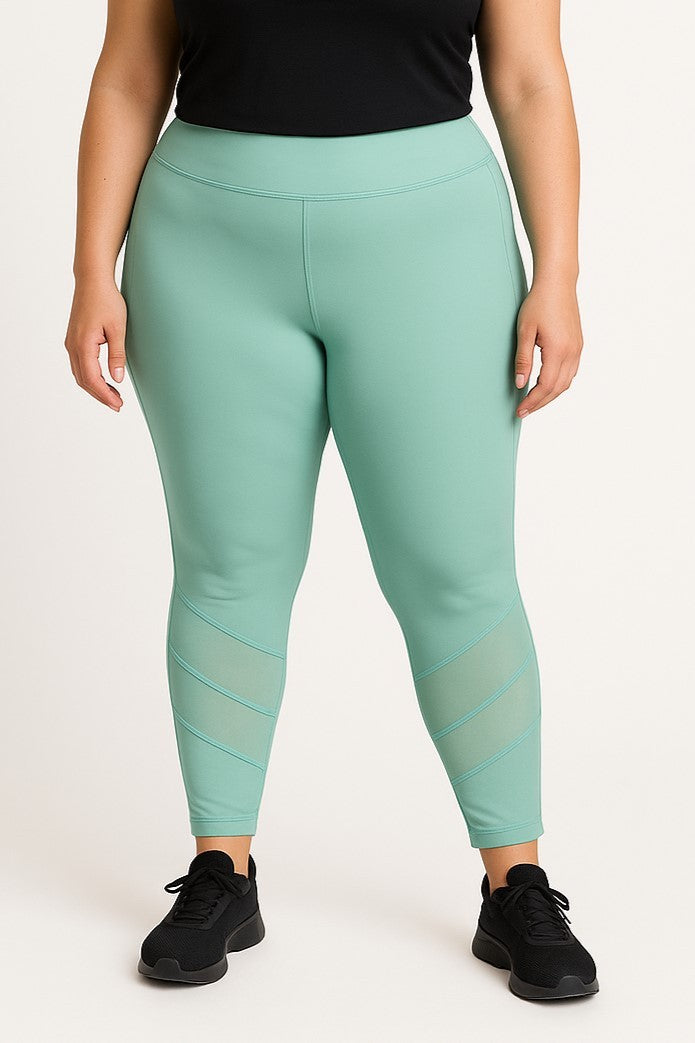 Leggings taglie forti, menta