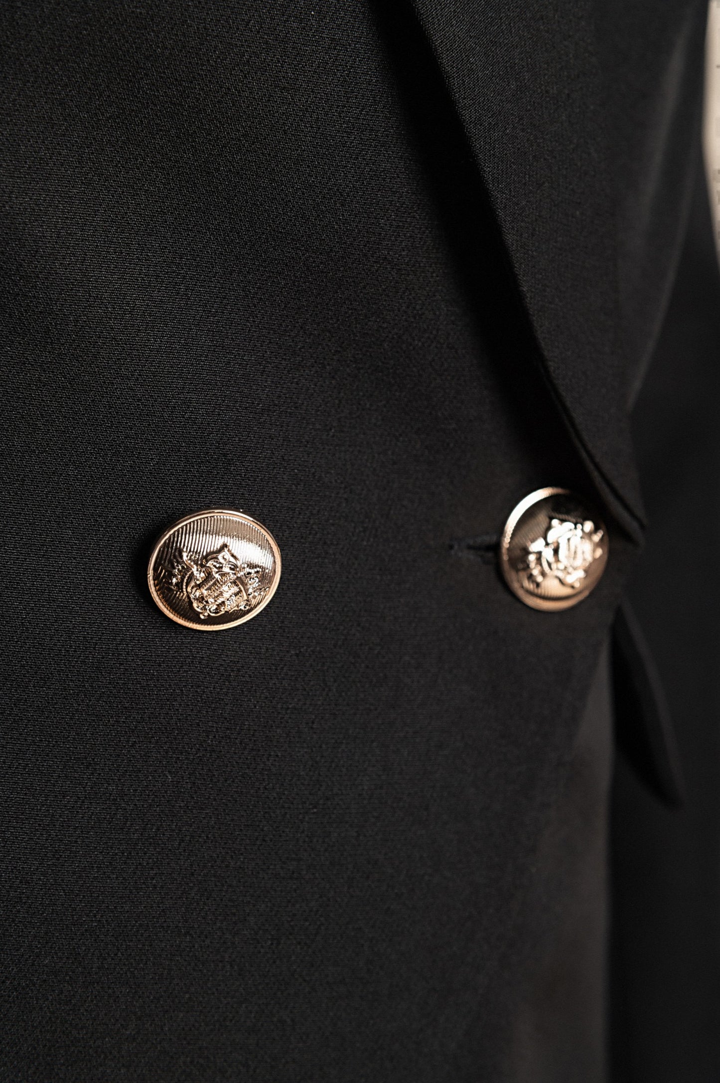 Blazer con bottoni decorativi, nero