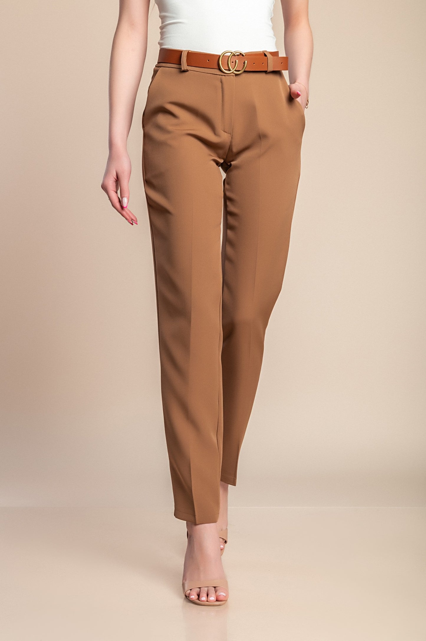 Pantaloni eleganti lunghi con pantalone dritto Tordina, nero