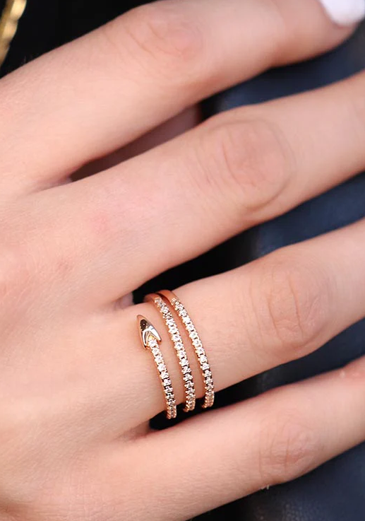 Anello elegante, ART598, oro rosa