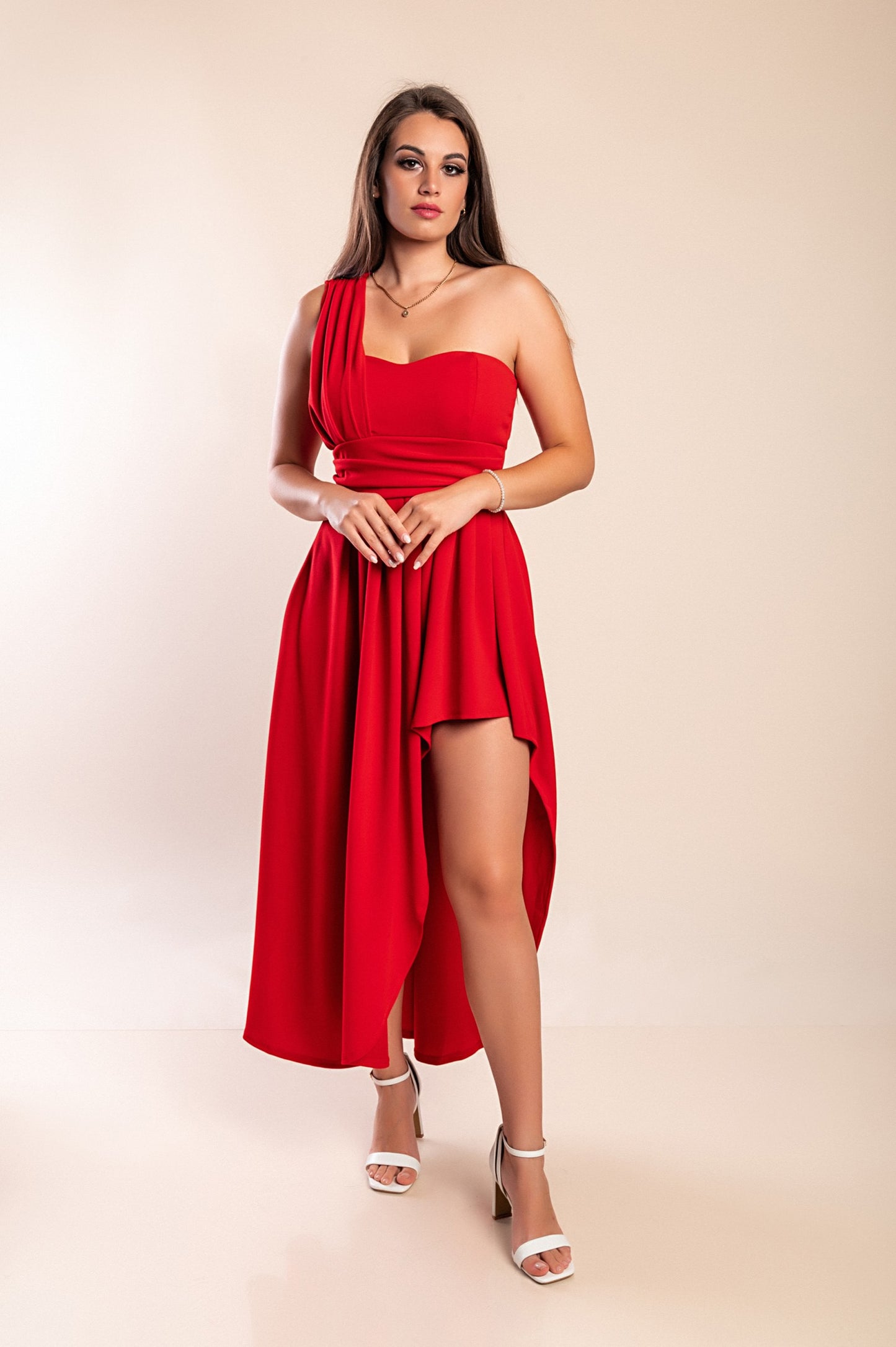 Abito maxi elegante, rosa chiaro