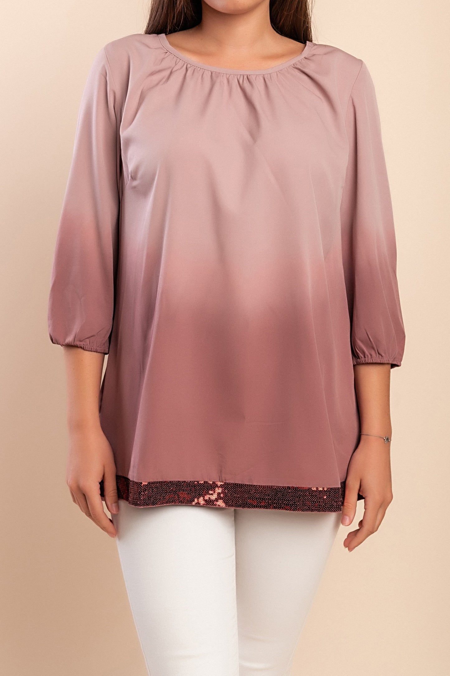 Camicetta con paillettes, viola