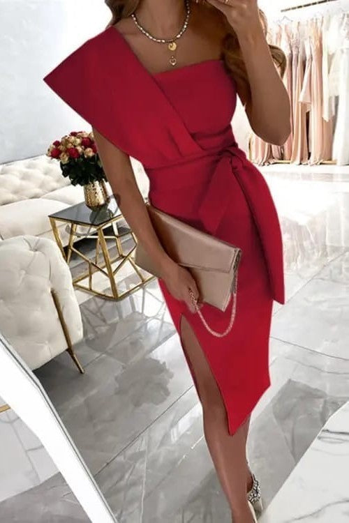 Abito midi elegante Triona, rosa chiaro