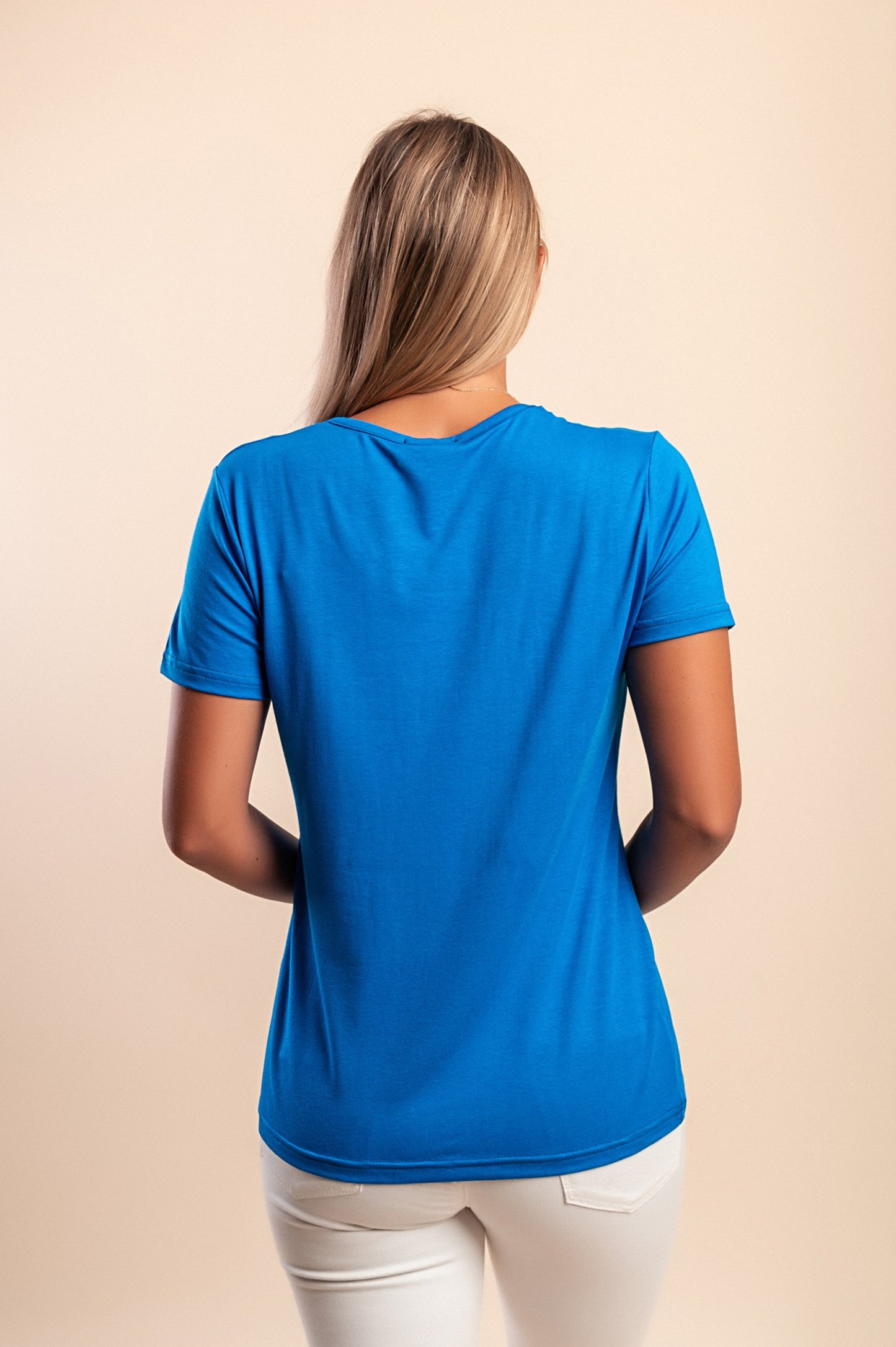 Maglietta con stampa, azzurra