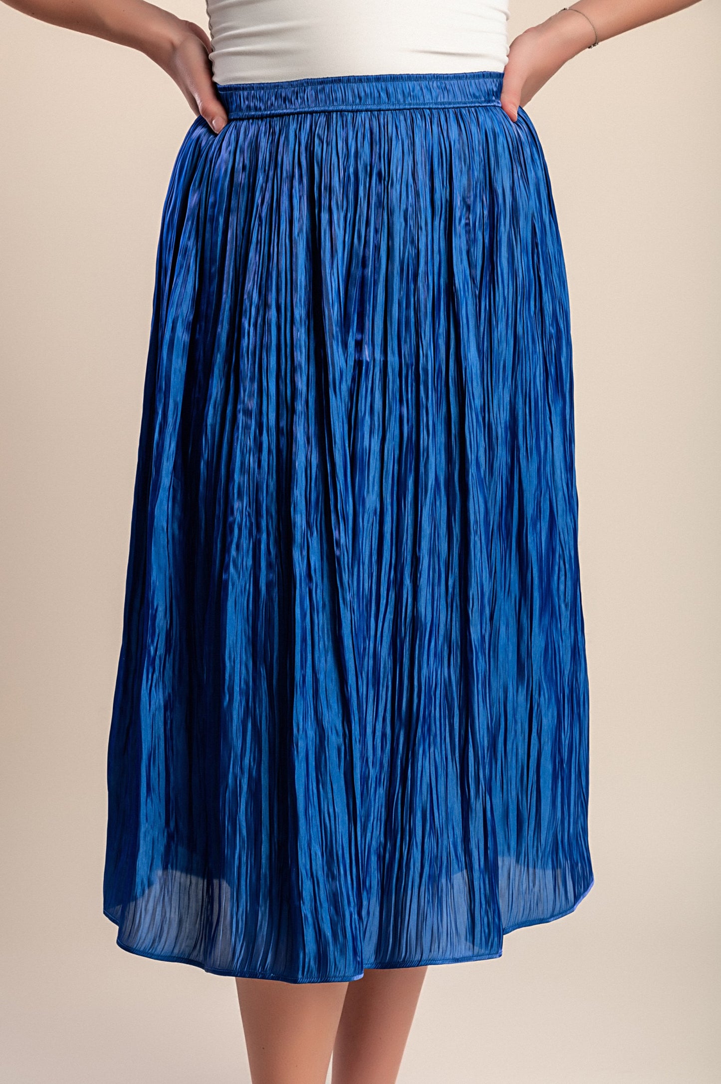 Gonna midi taglie forti, blu