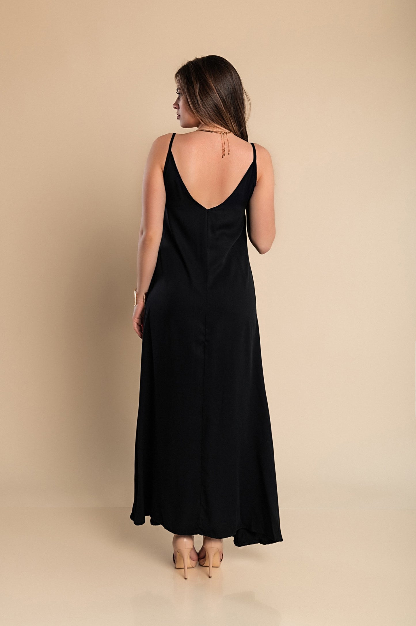 Vestito estivo lungo Yasmine, nero