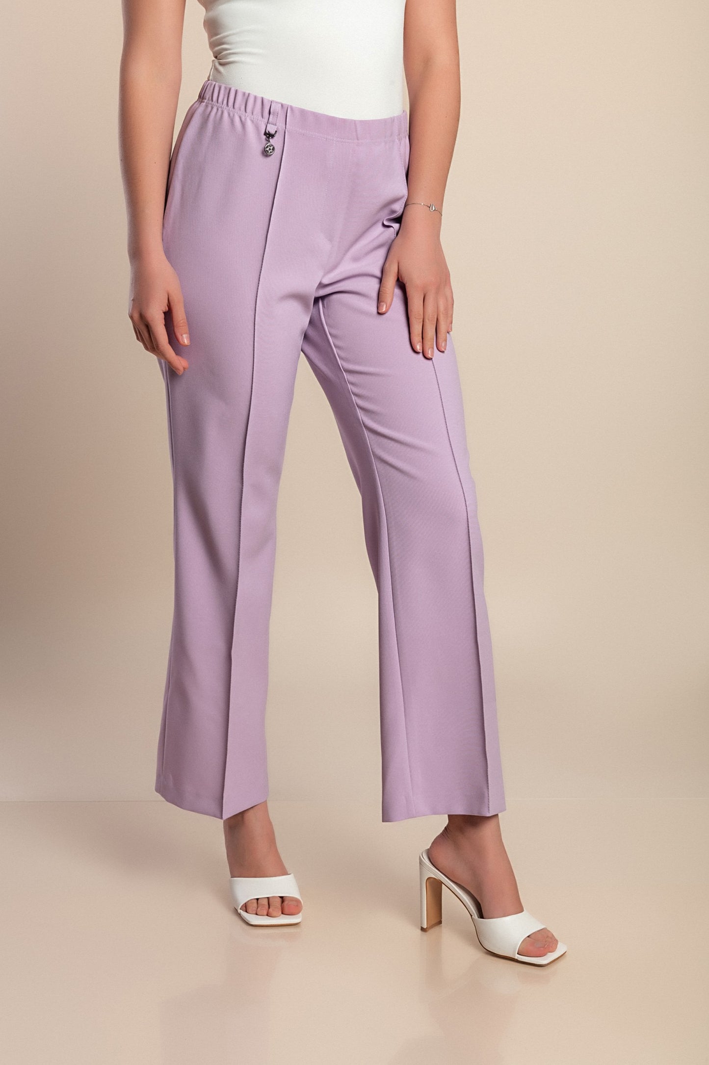 Pantaloni eleganti taglie forti, lilla