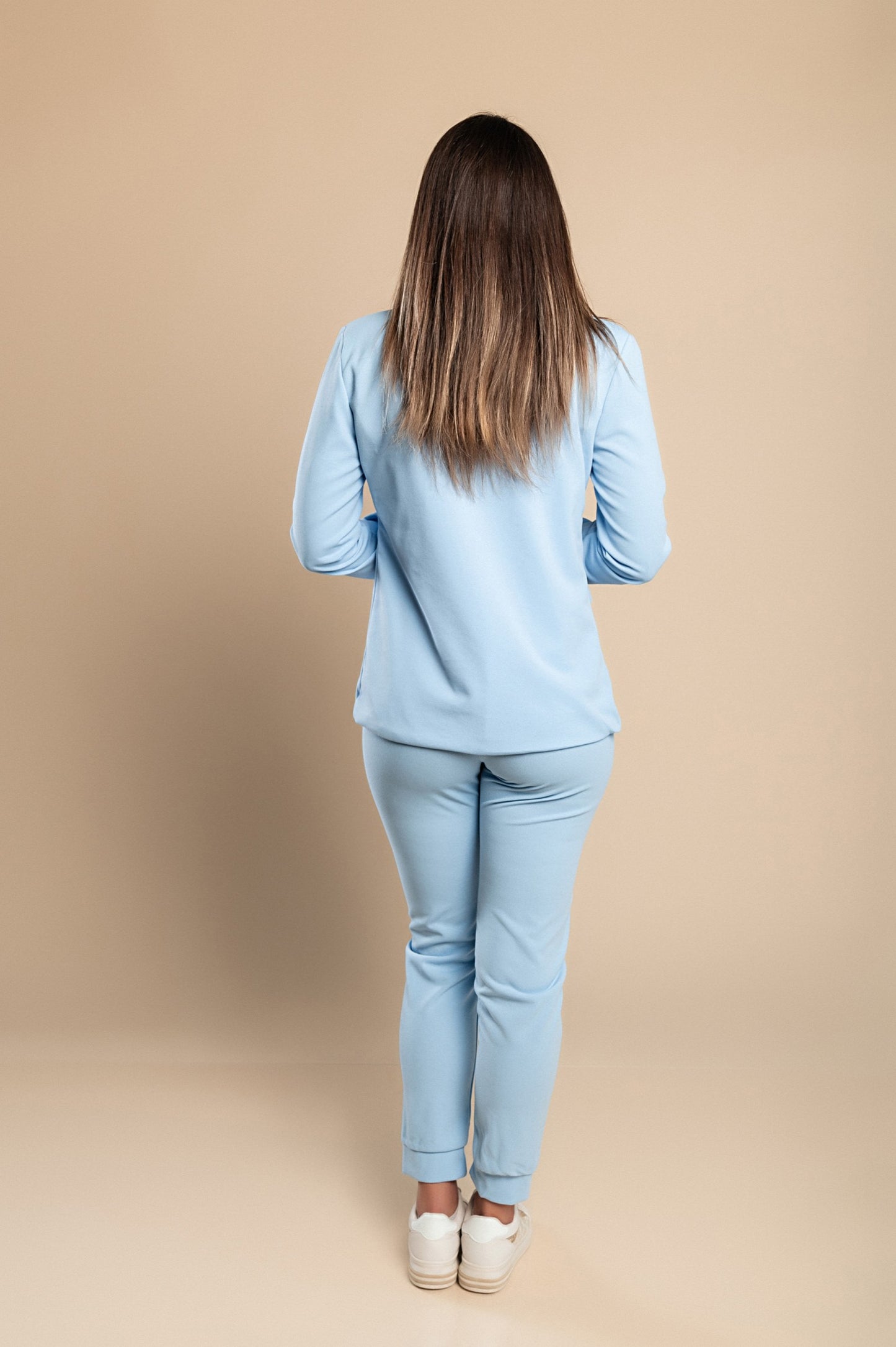 Completo di pantaloni e blazer elegante senza lettere Estrena, nero-nero