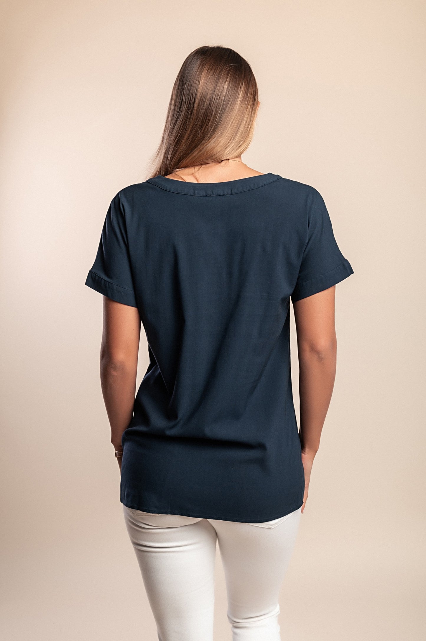 Camicetta a maniche corte, blu scuro