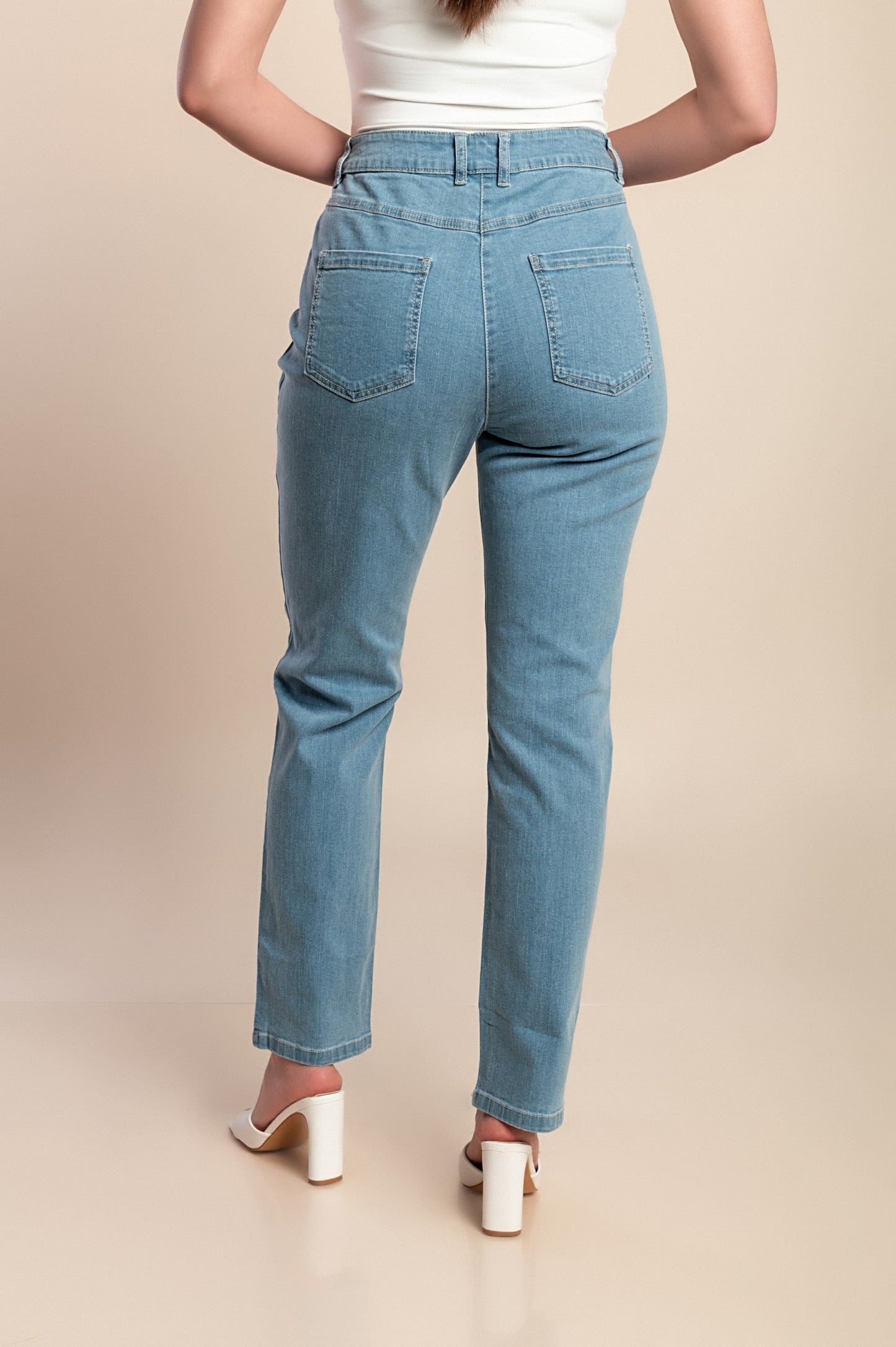 Jeans taglie forti, azzurro chiaro