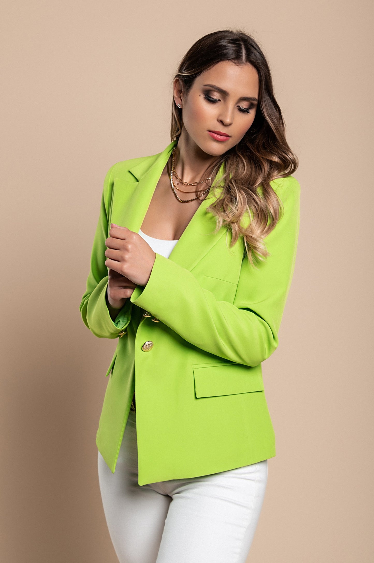 Blazer con collo classico, nero