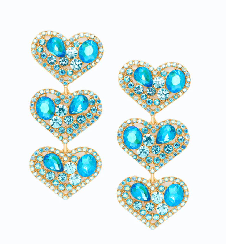 Eleganti orecchini pendenti con diamanti decorativi, blu